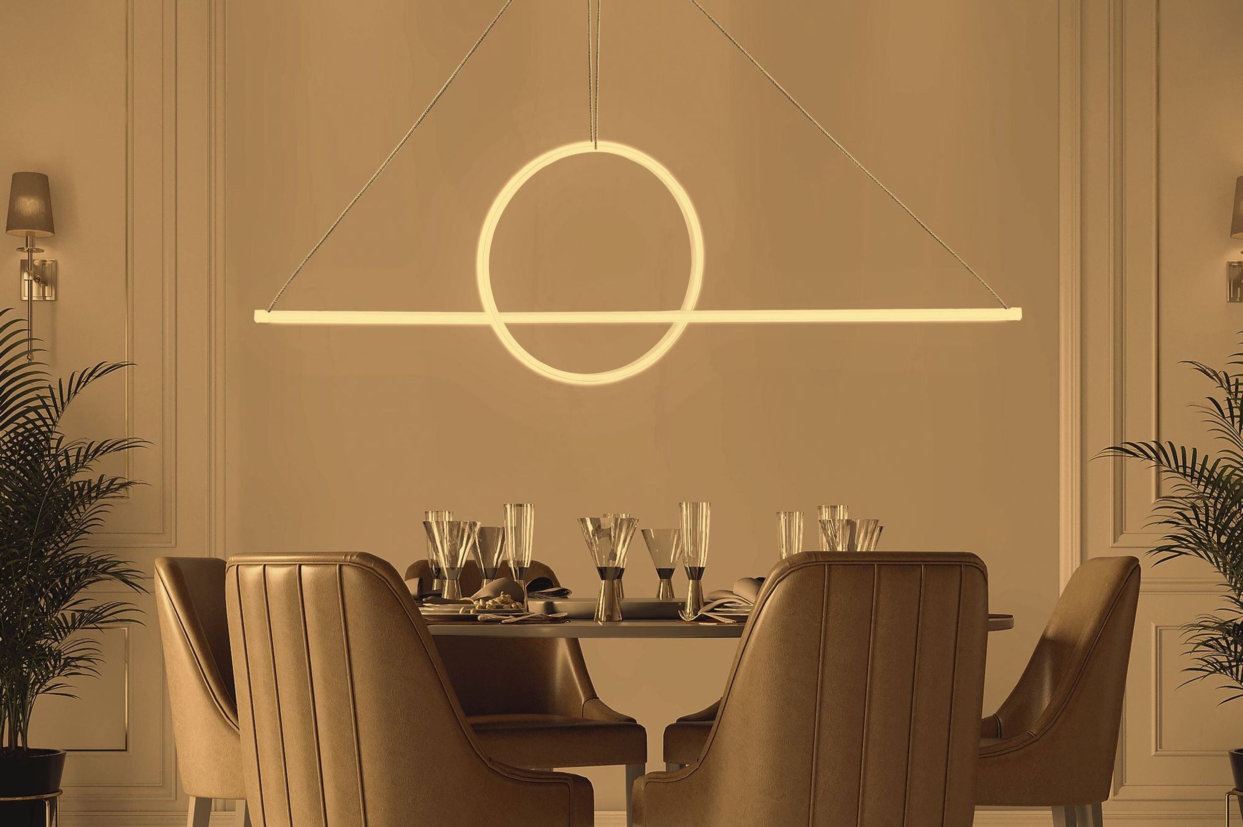 Lampa wisząca Bowal LED biała ciepłe światło