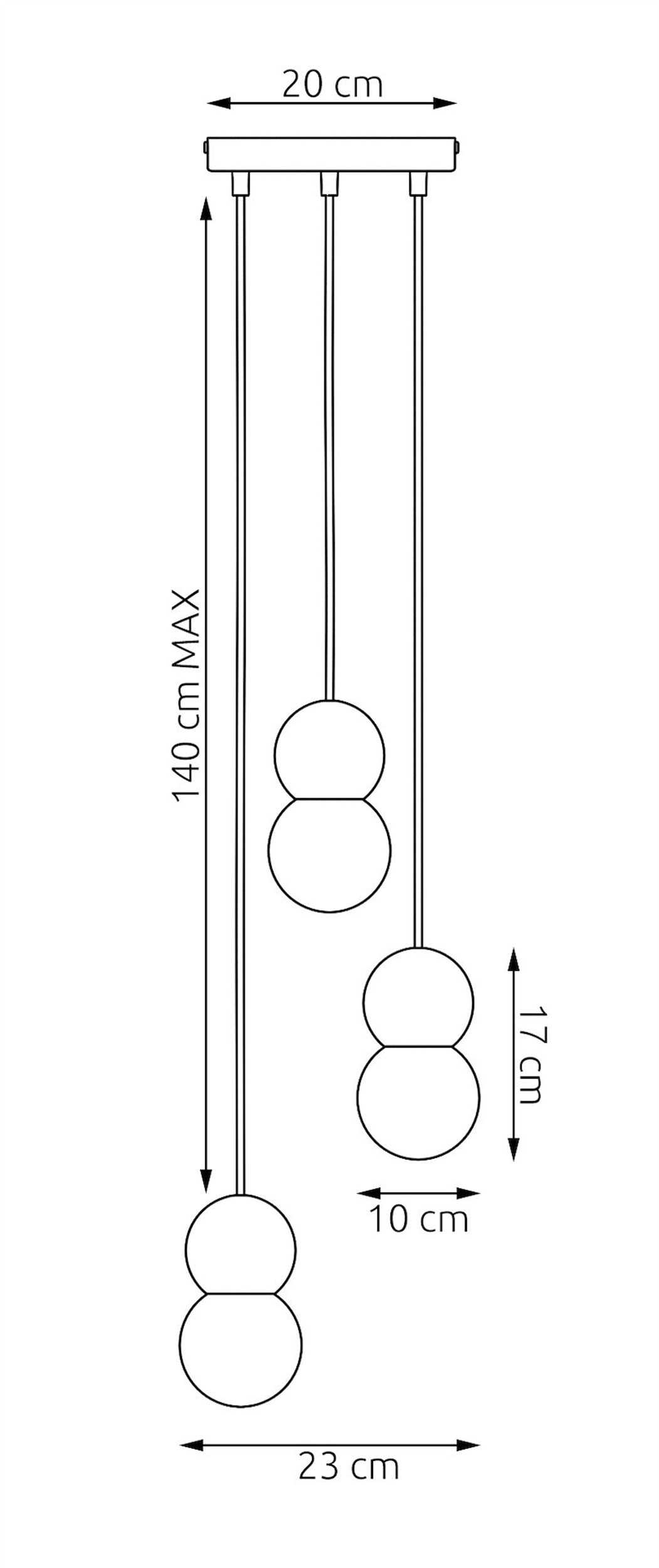 Lampa wisząca Loop x3 biała