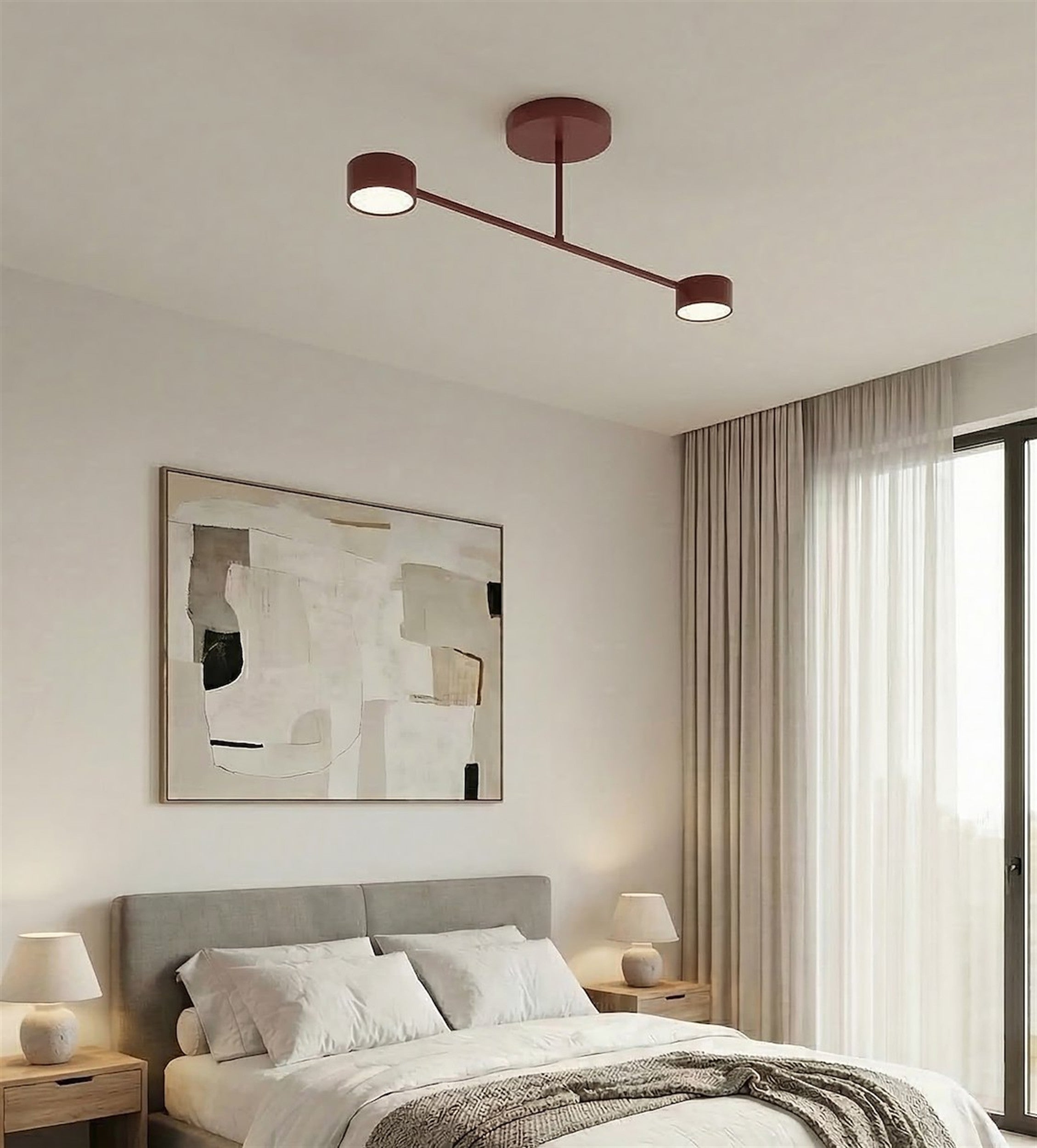 Lampa wisząca Halo x2 burgundowa