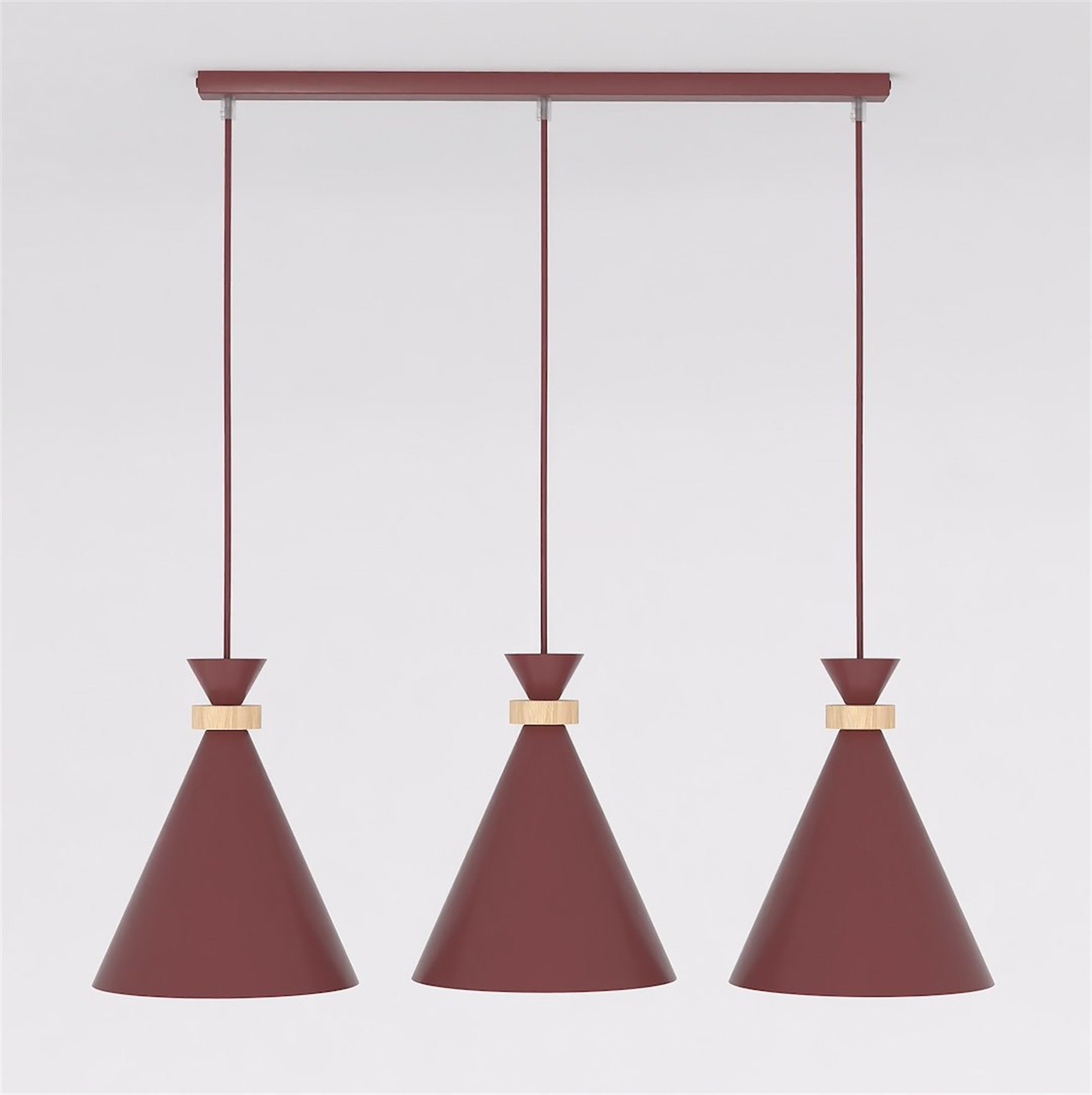 Lampa wisząca Zero x3 burgundowa