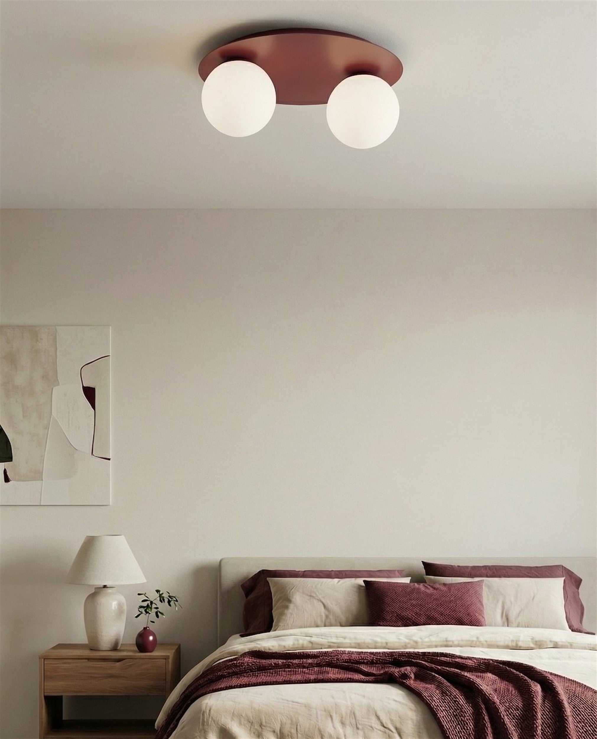 Lampa wisząca Solar x2 burgund opal