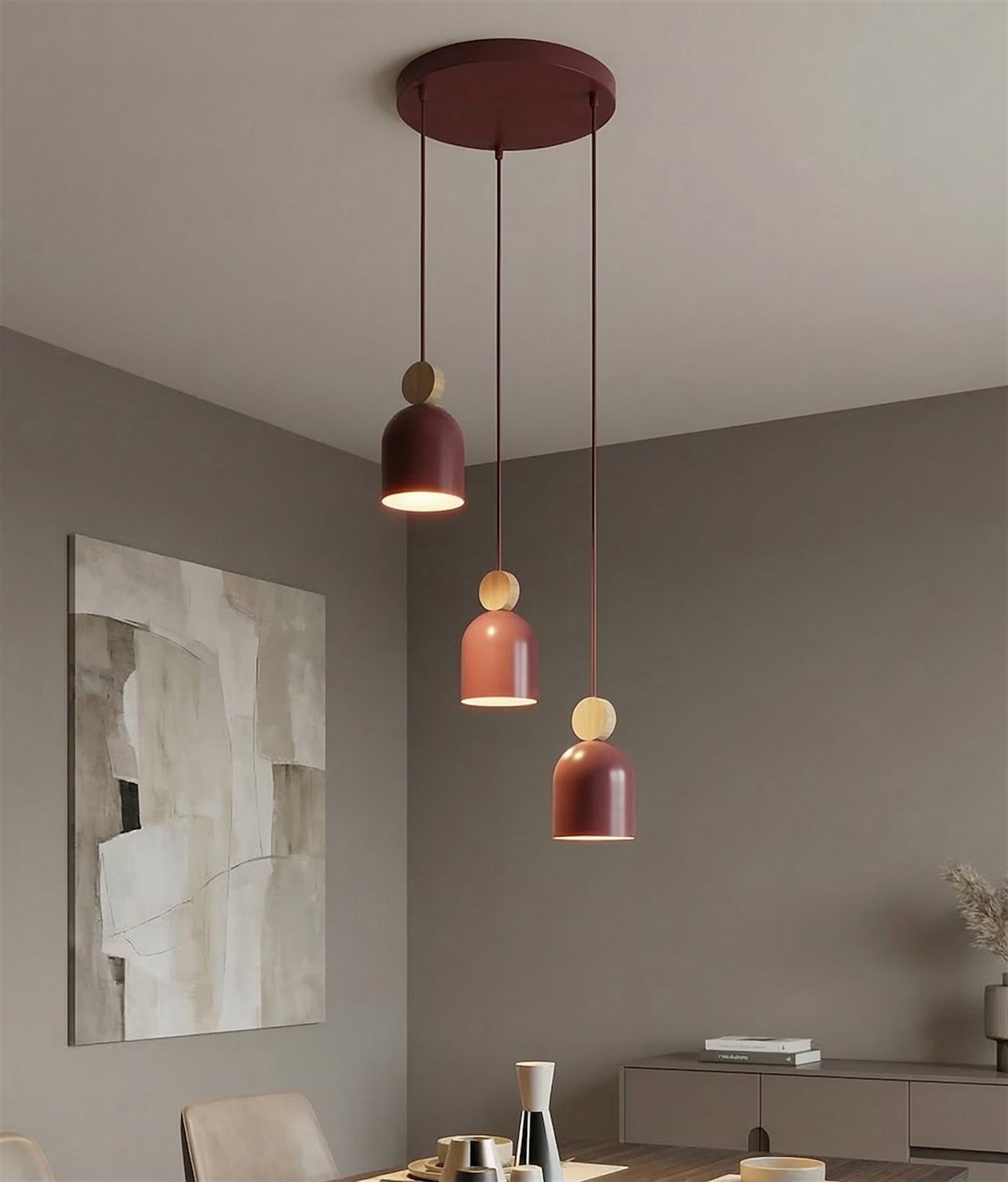 Lampa wisząca Mesi Premium x3 burgund