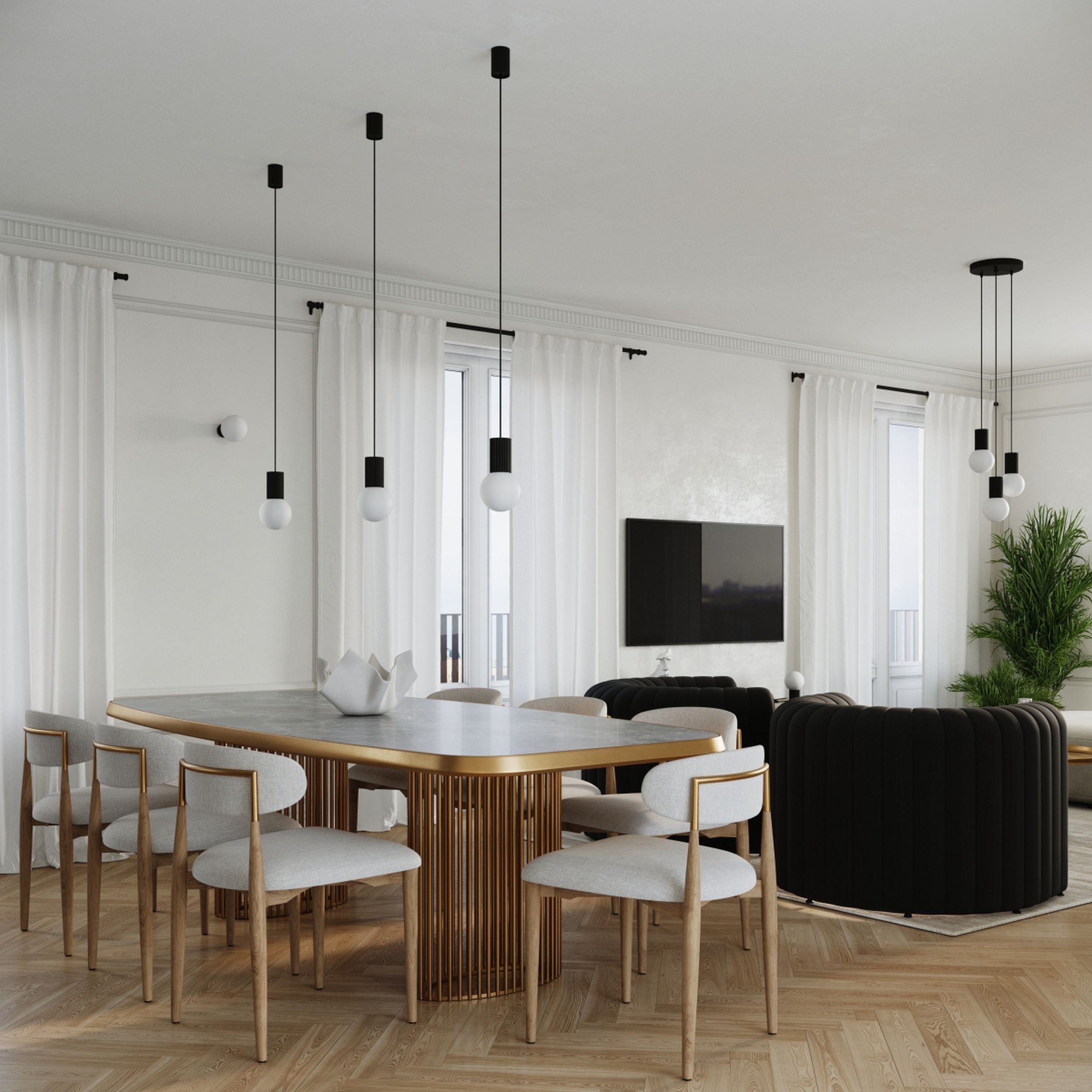 Lampa wisząca Halo 1 czarna