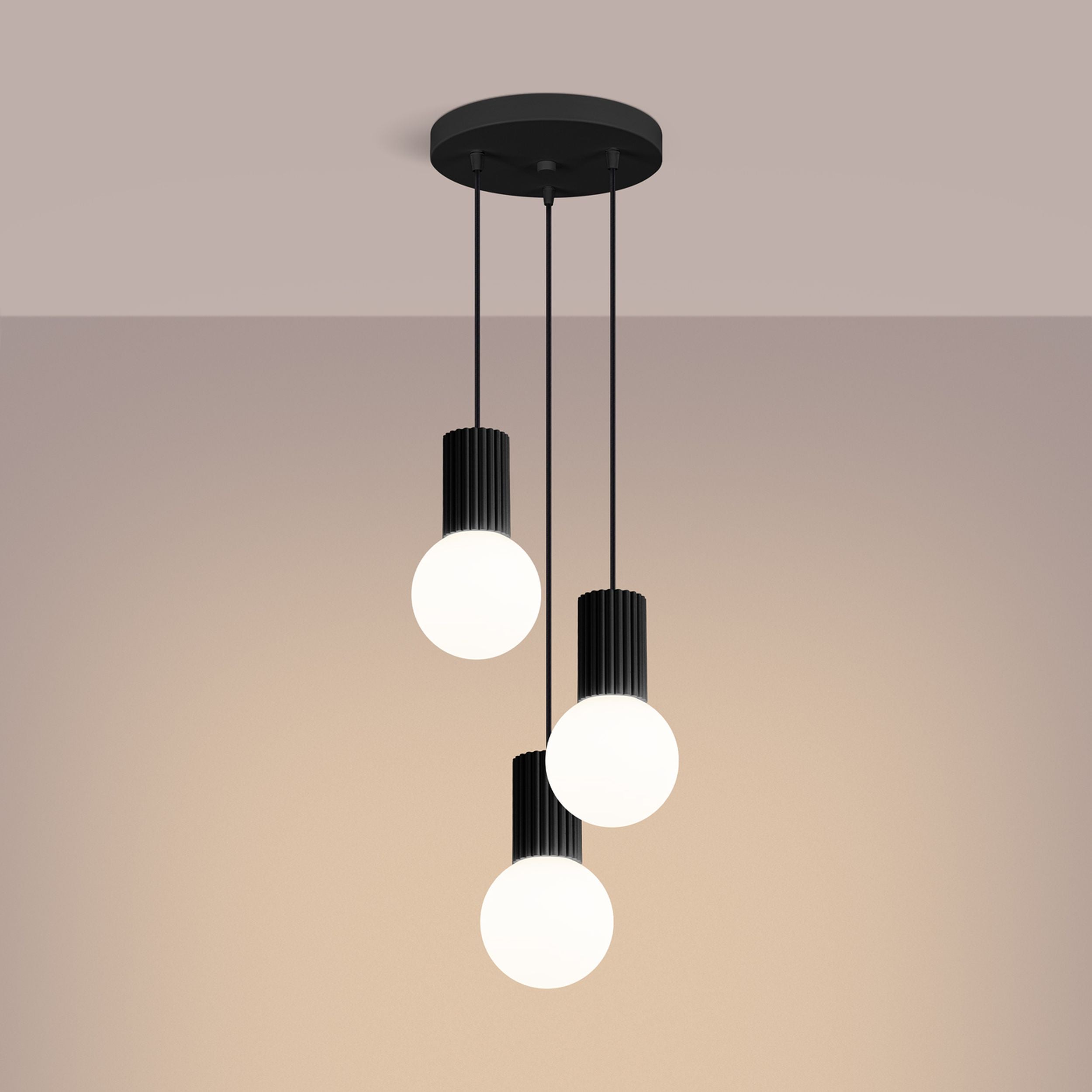 Lampa wisząca Halo 3P czarna