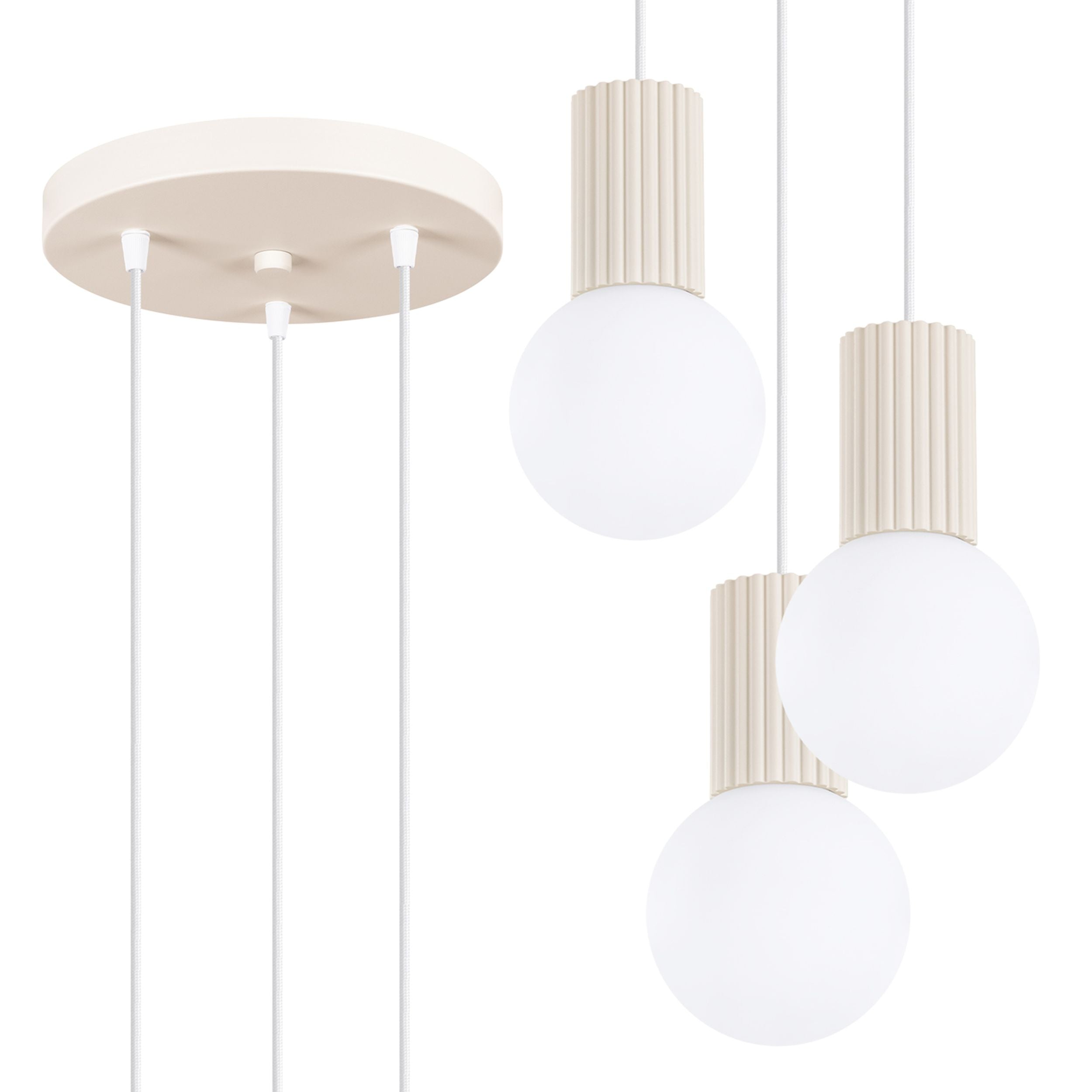 Lampa wisząca Halo 3P beżowa
