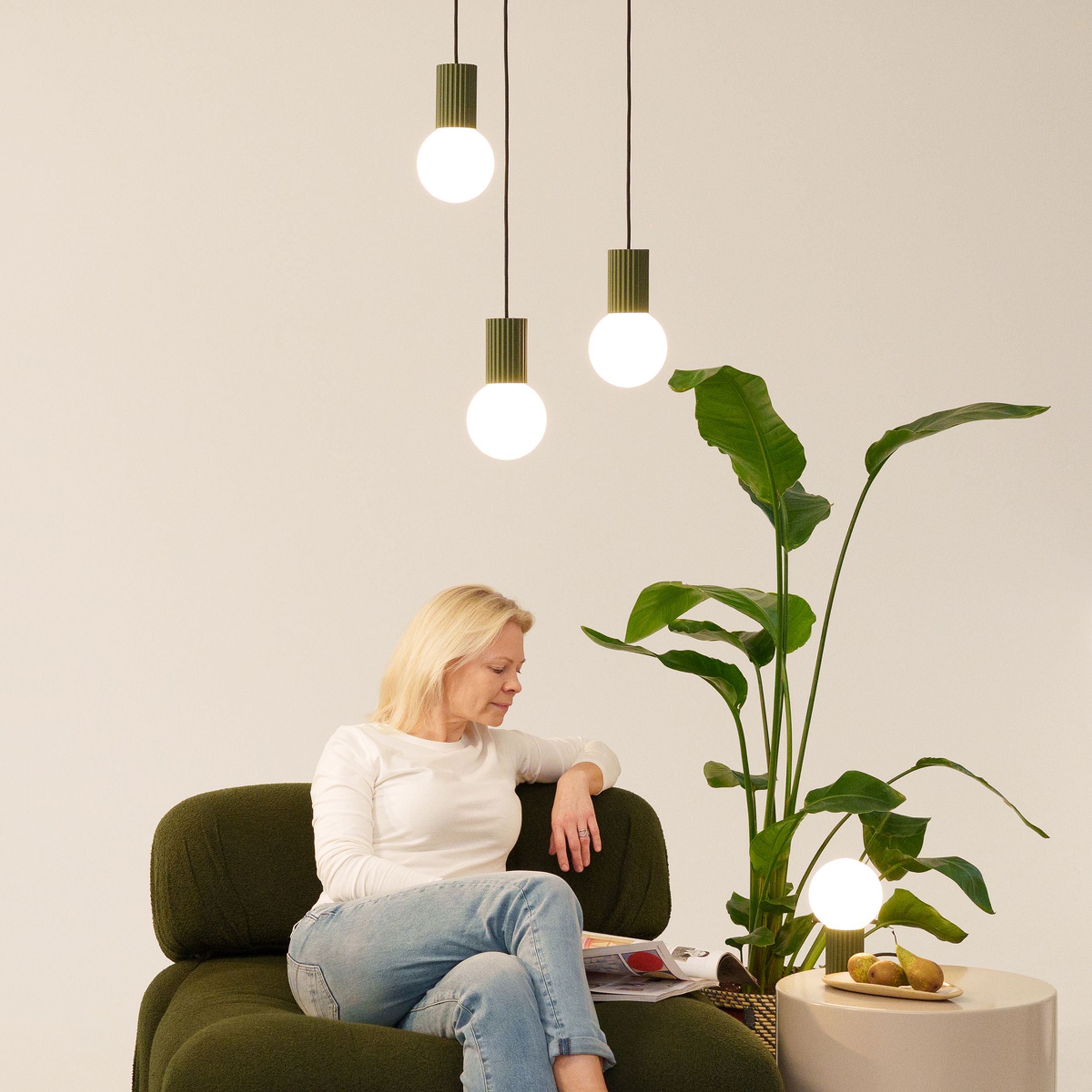 Lampa stołowa Halo zielona oliwka