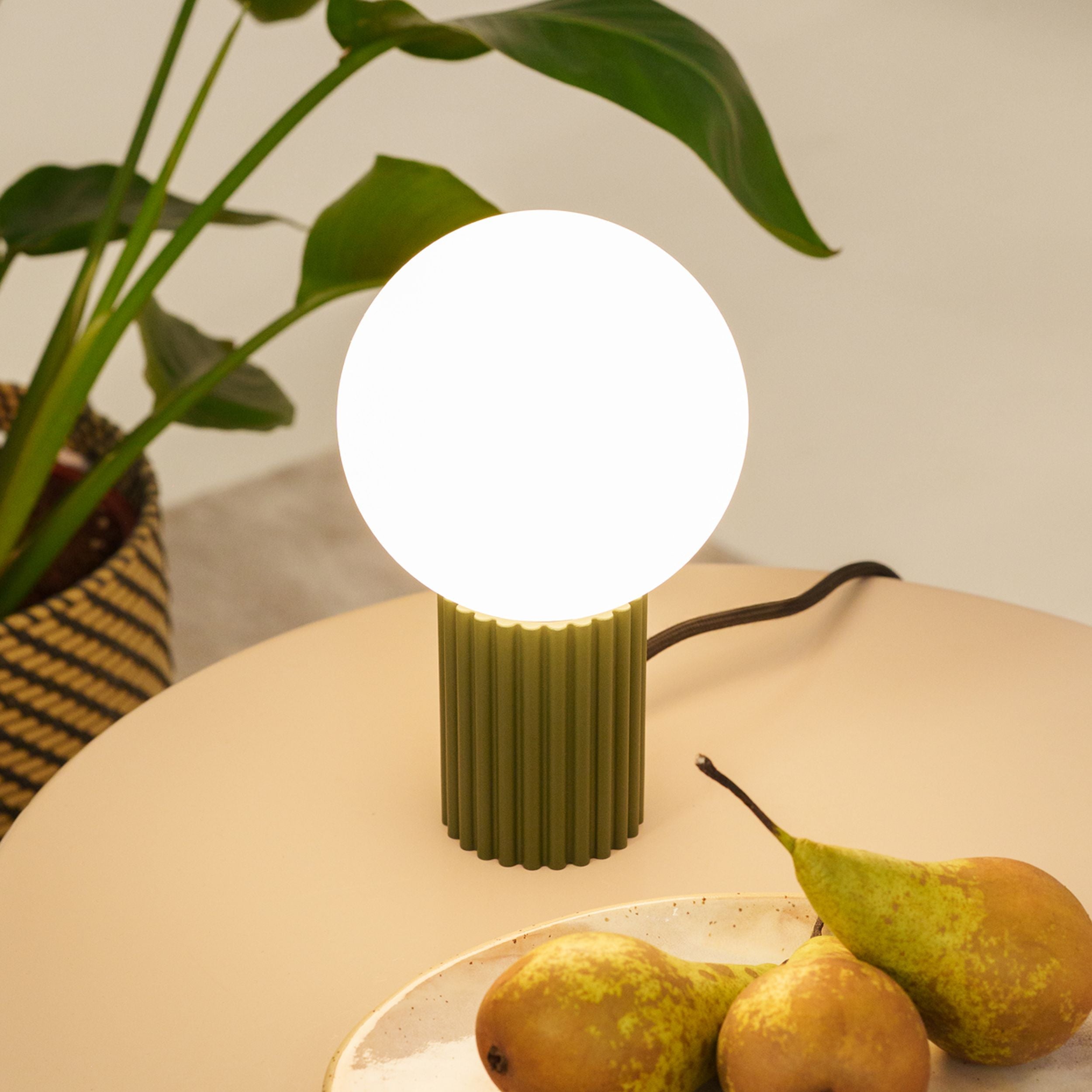 Lampa stołowa Halo zielona oliwka