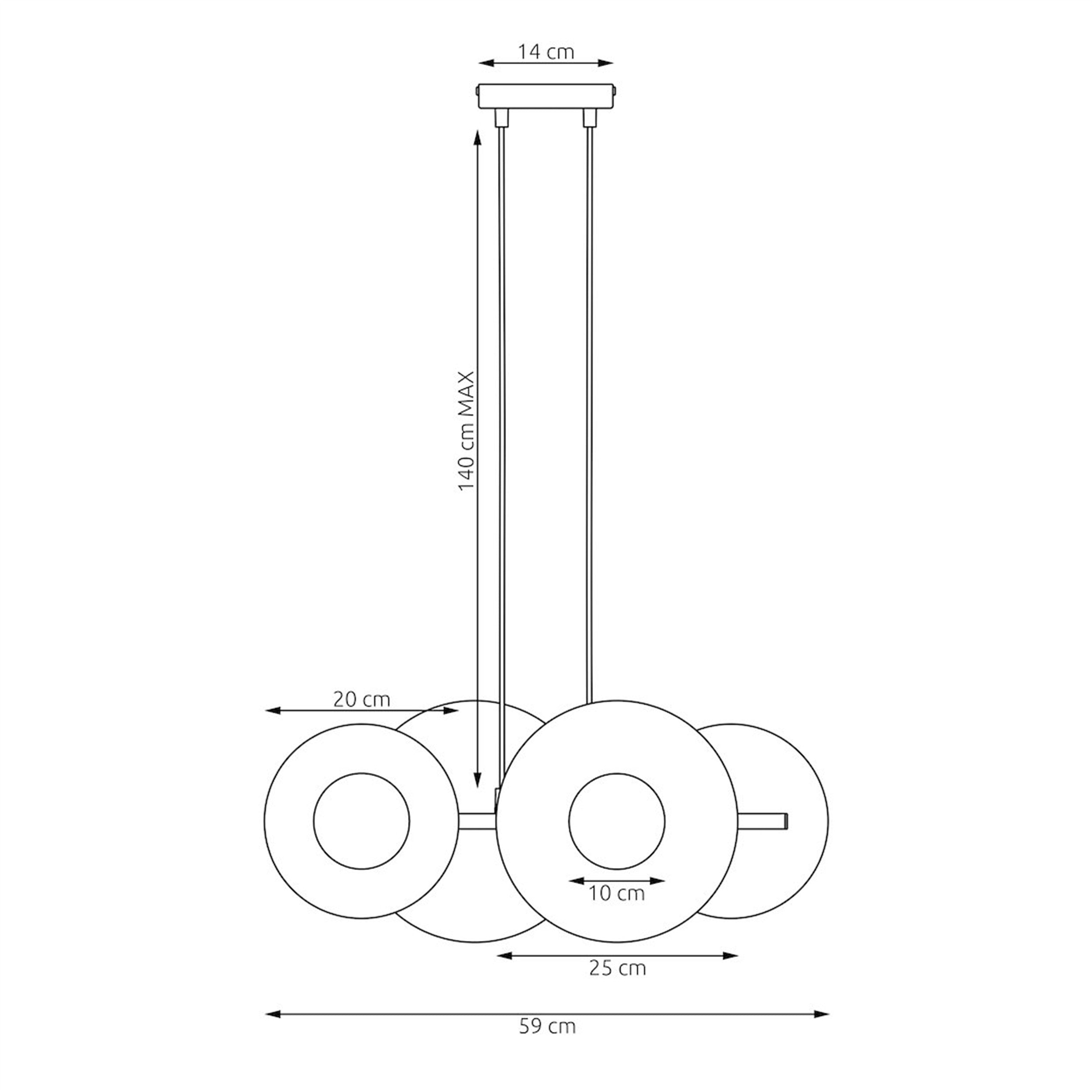 Lampa wisząca Umbra x4 mokka