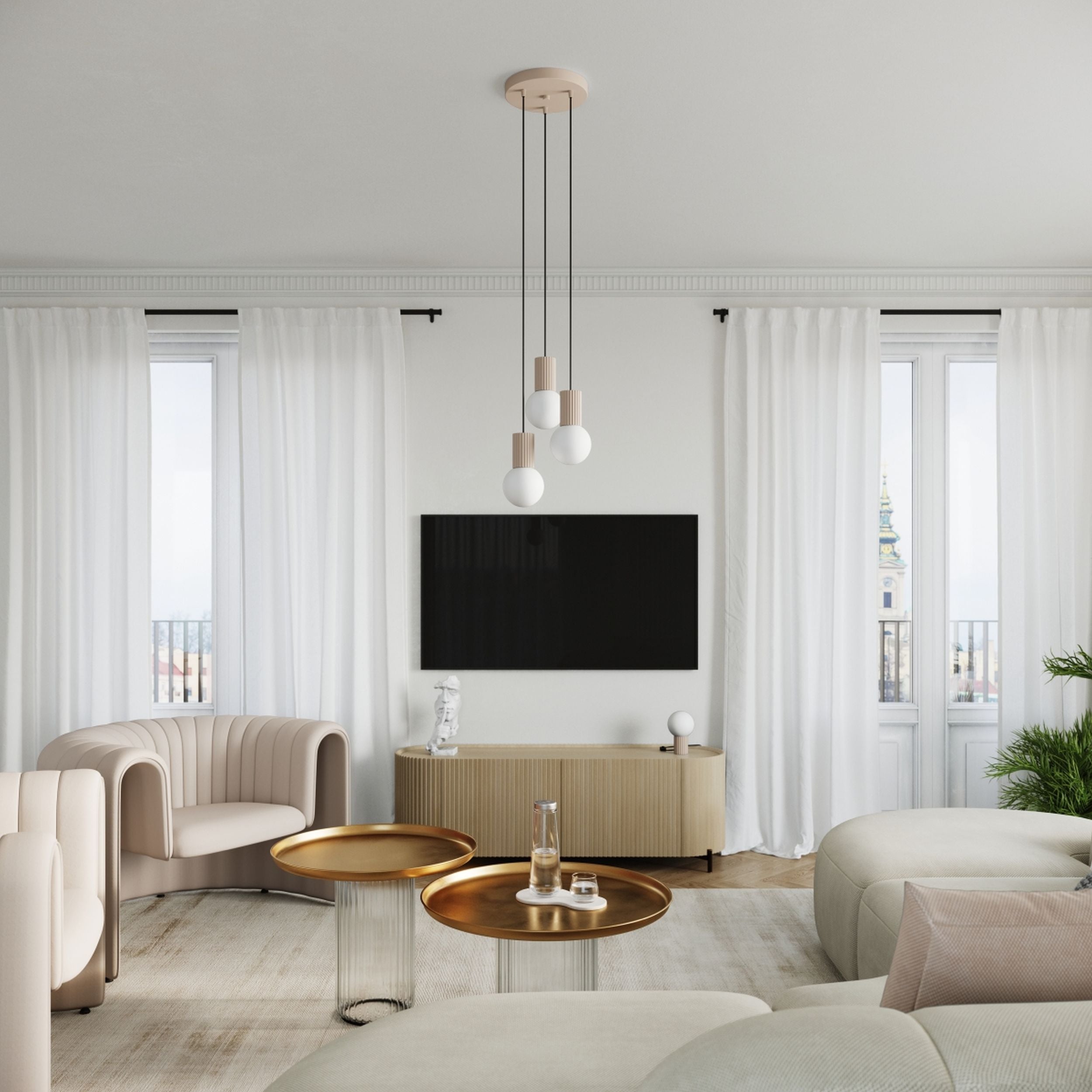 Lampa wisząca Halo 3P taupe