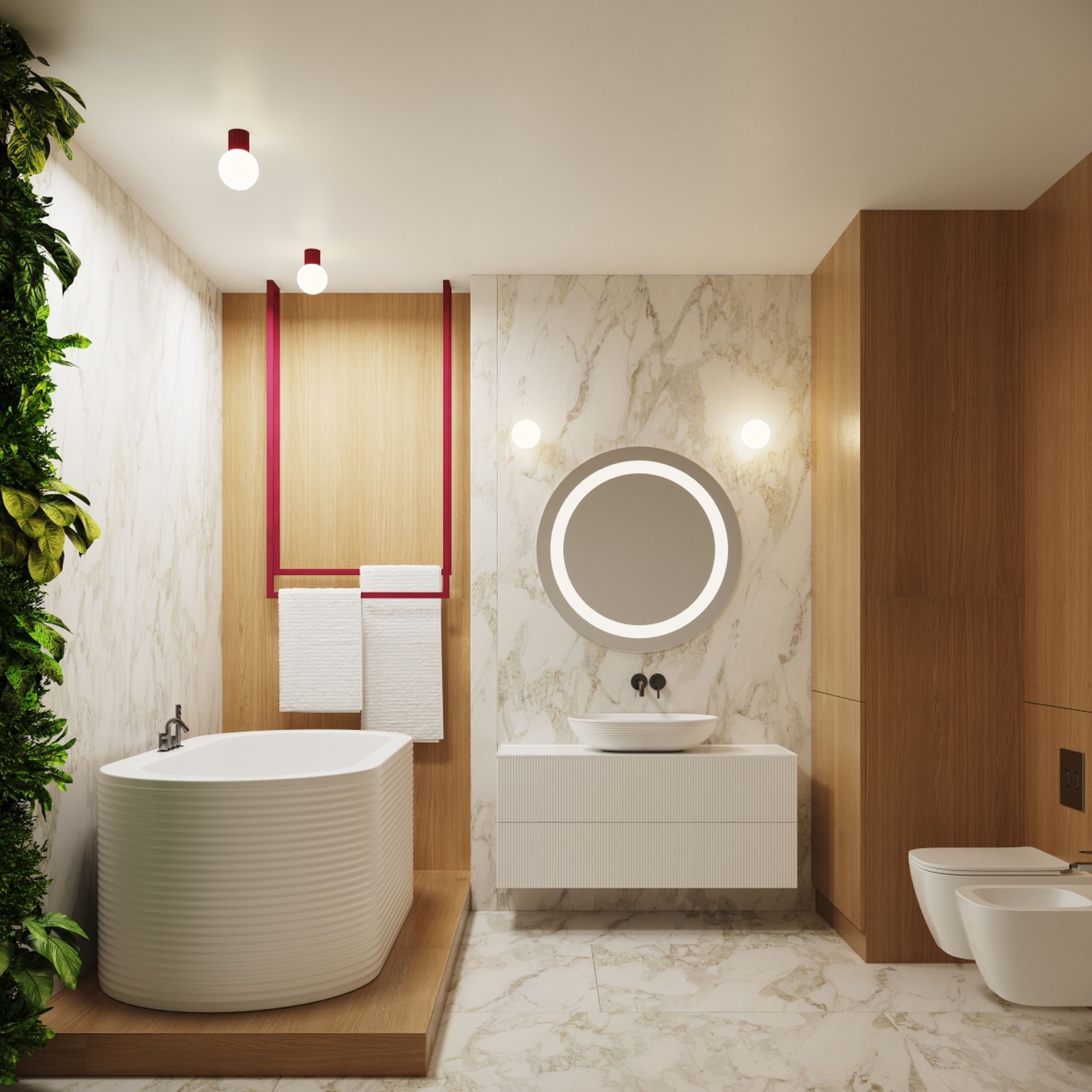 Kinkiet Halo burgund IP44
