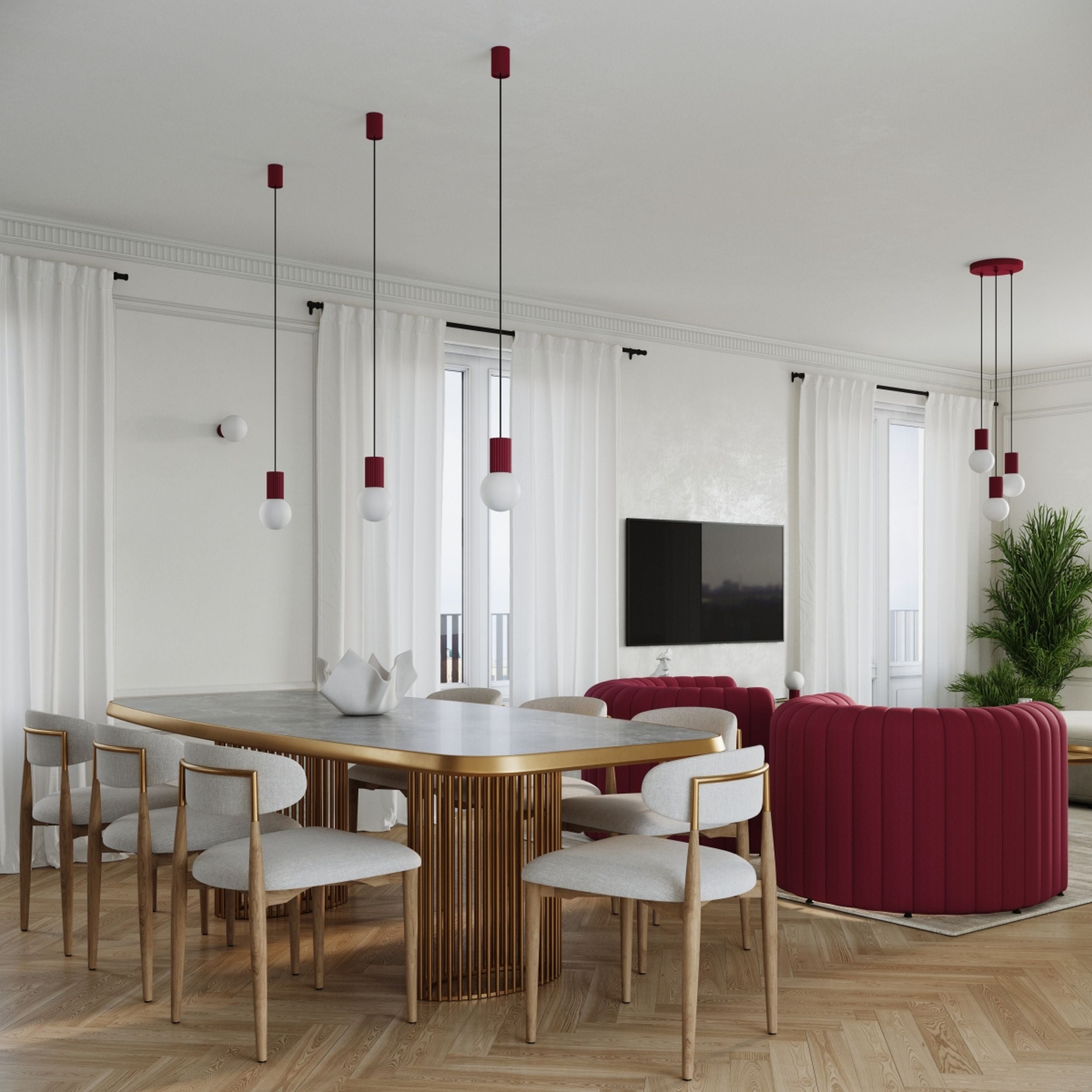 Lampa wisząca Halo 1 burgund
