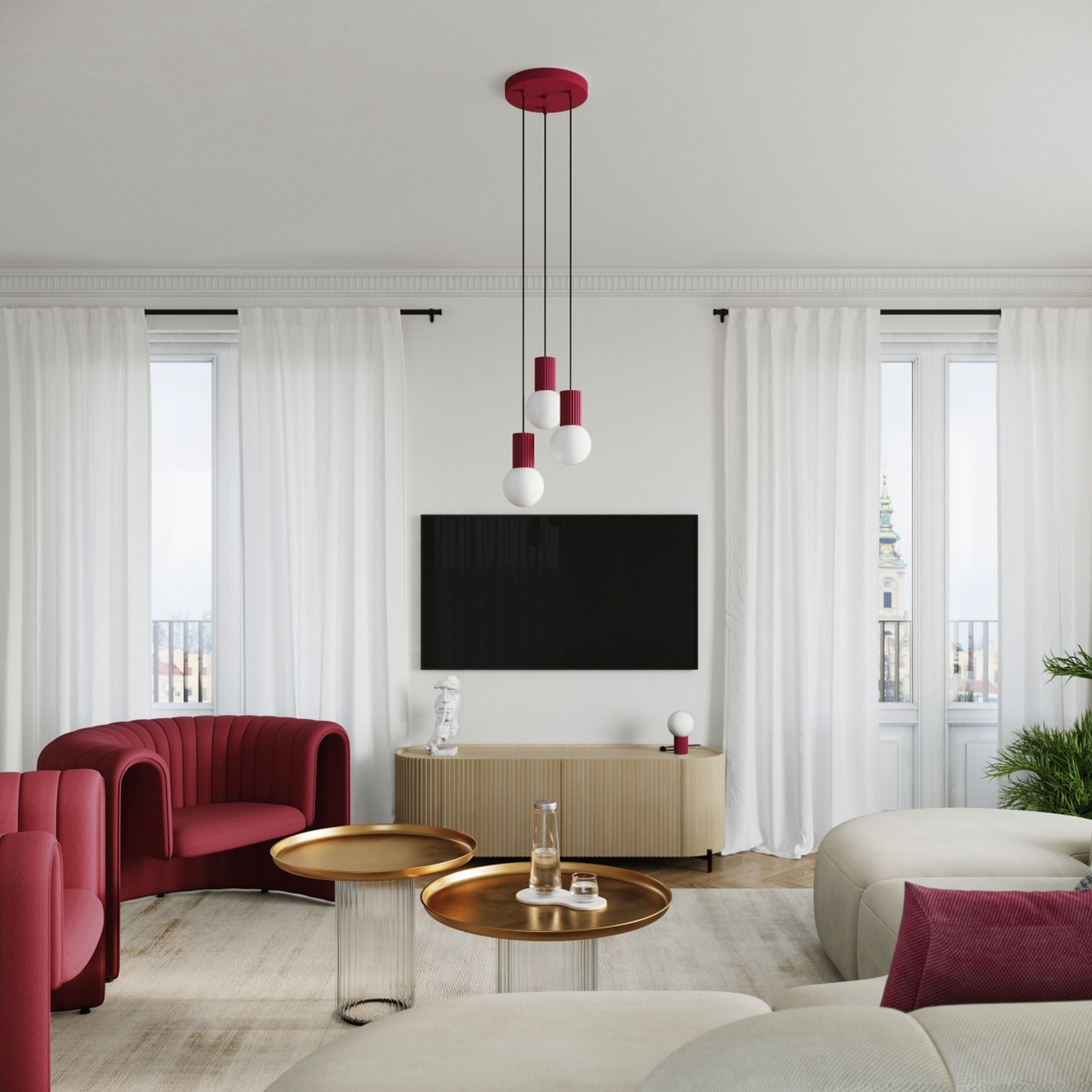 Lampa stołowa Halo burgund