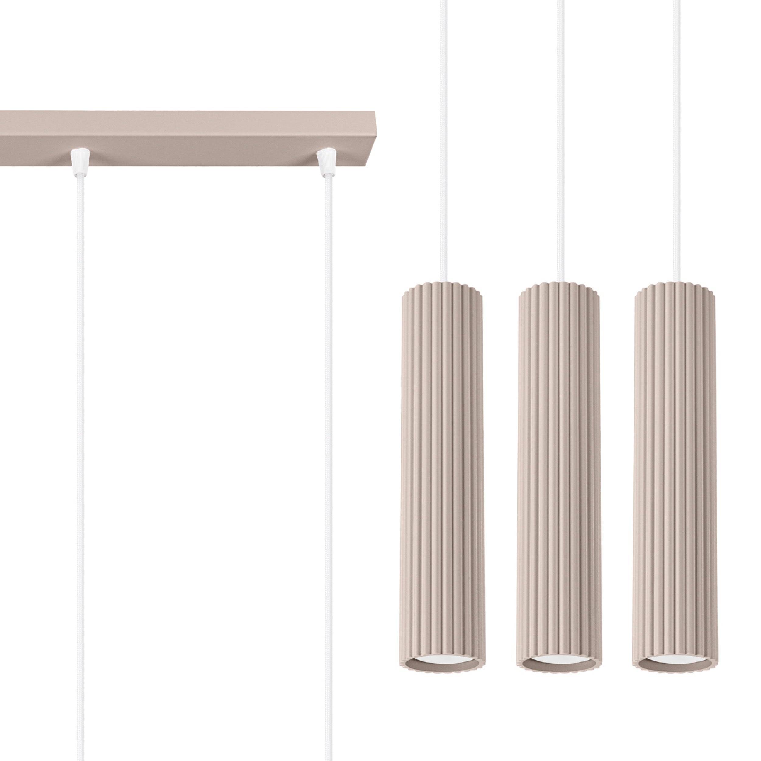 Lampa wisząca Karbon 3L taupe