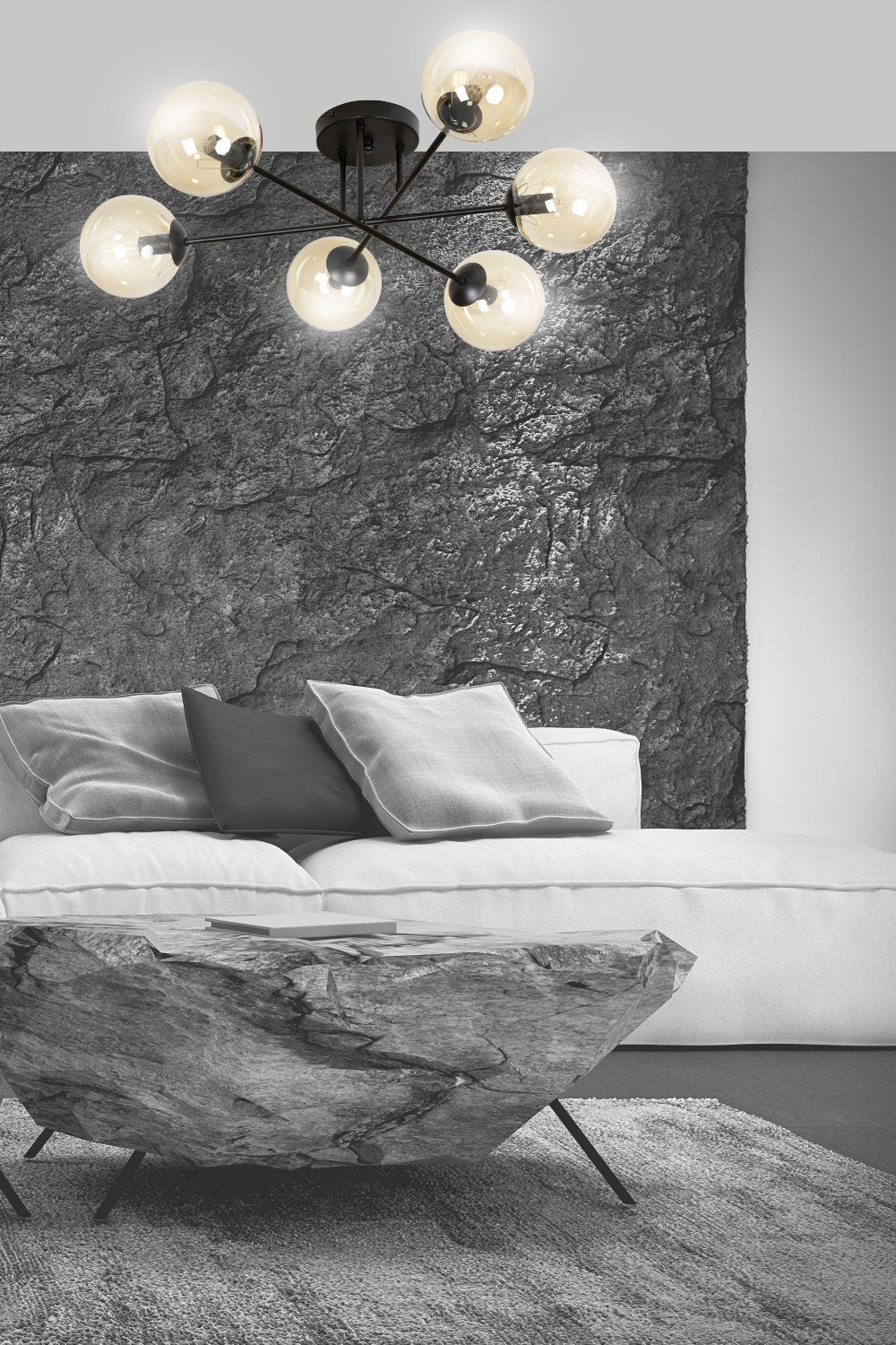 Lampa sufitowa Minturno miodowa x6