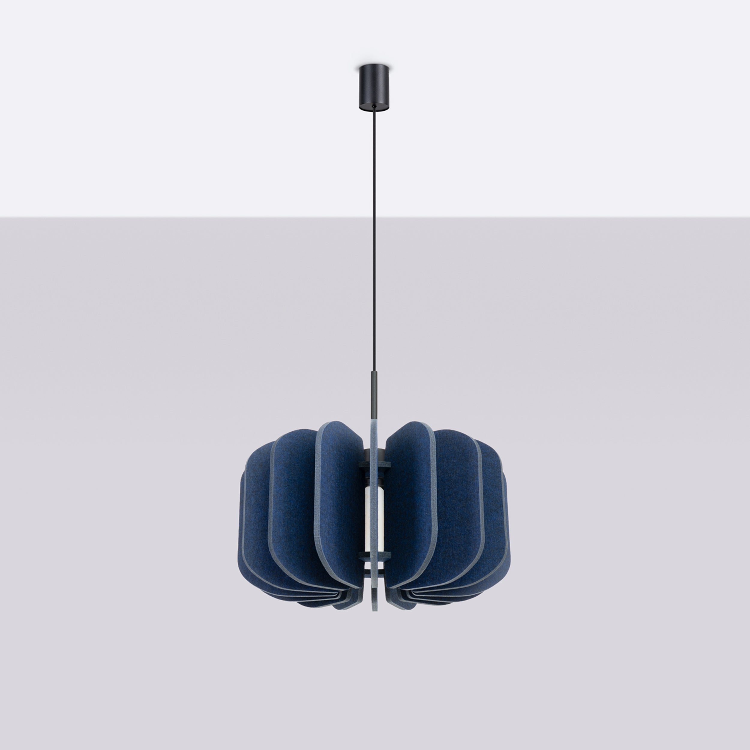 Lampa wisząca z filcu Mula 45 cm granatowa