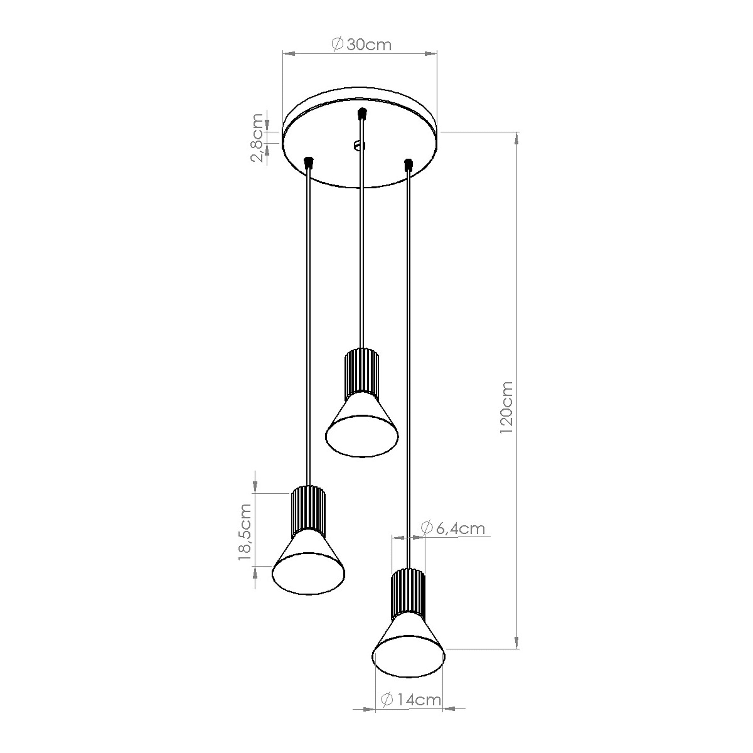 Lampa wisząca Estria x3 beżowa