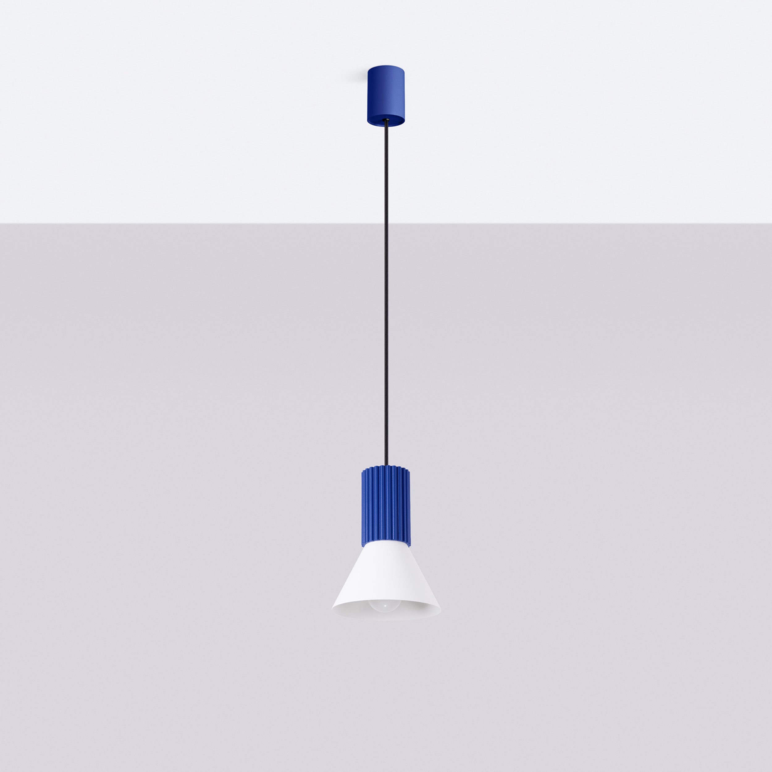 Lampa wisząca Estria x1 biała/ultramaryna