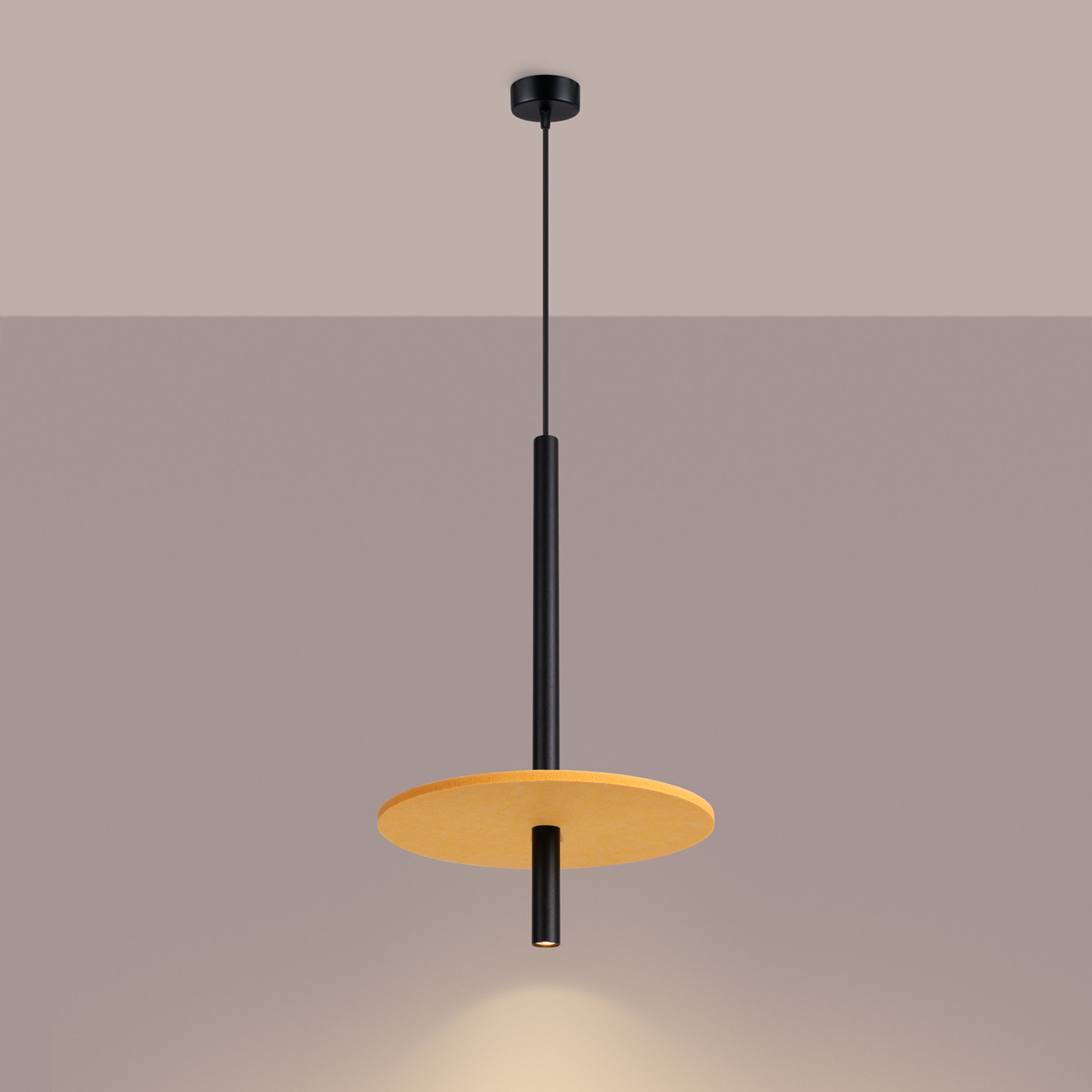 Lampa wisząca Feltro czarna/żółta