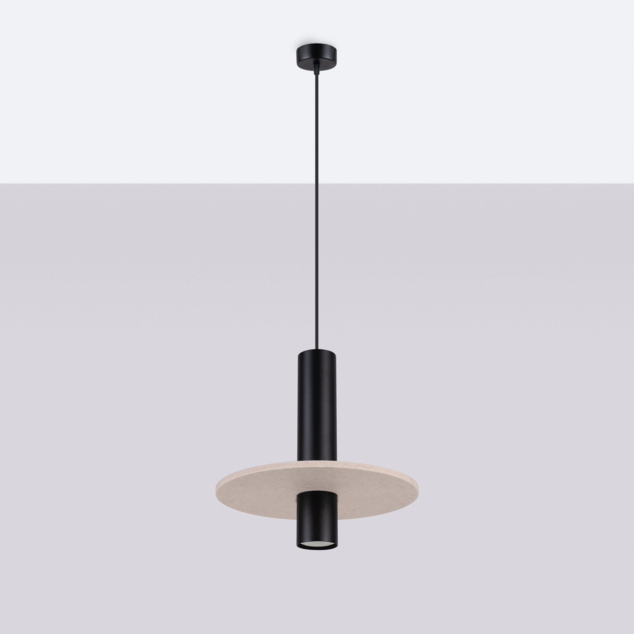 Lampa wisząca Pelta czarna/beżowa