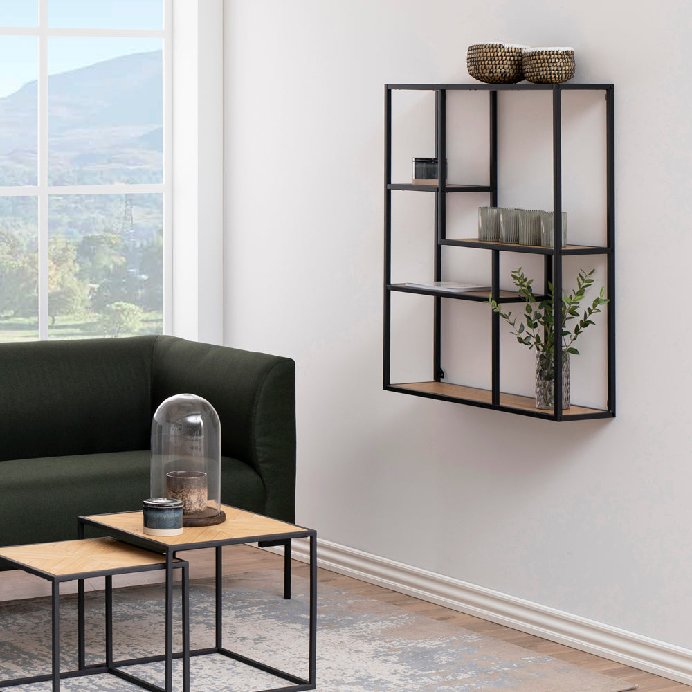 Półka ścienna Krapina 75 cm niesymetryczna - materiał metal