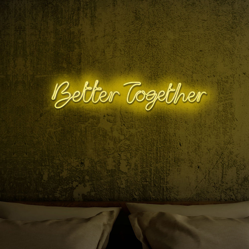 Neon na ścianę Letely z napisem Better Together żółty