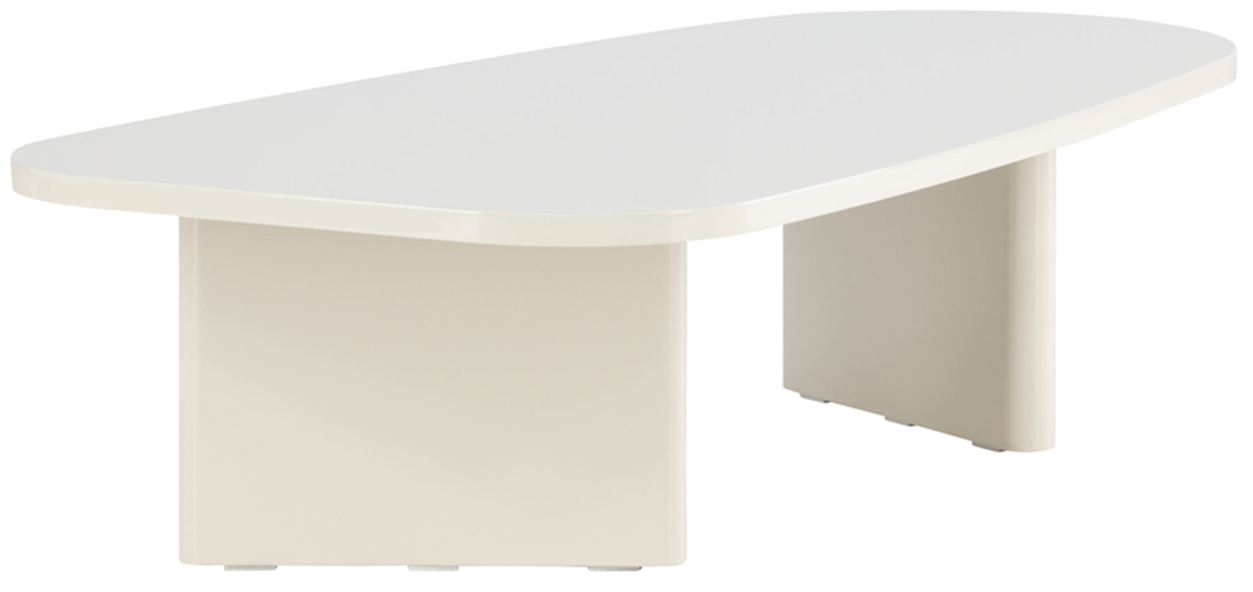 Stolik kawowy Ritony 130x65 cm jasnobeżowy - głębokość 65 cm