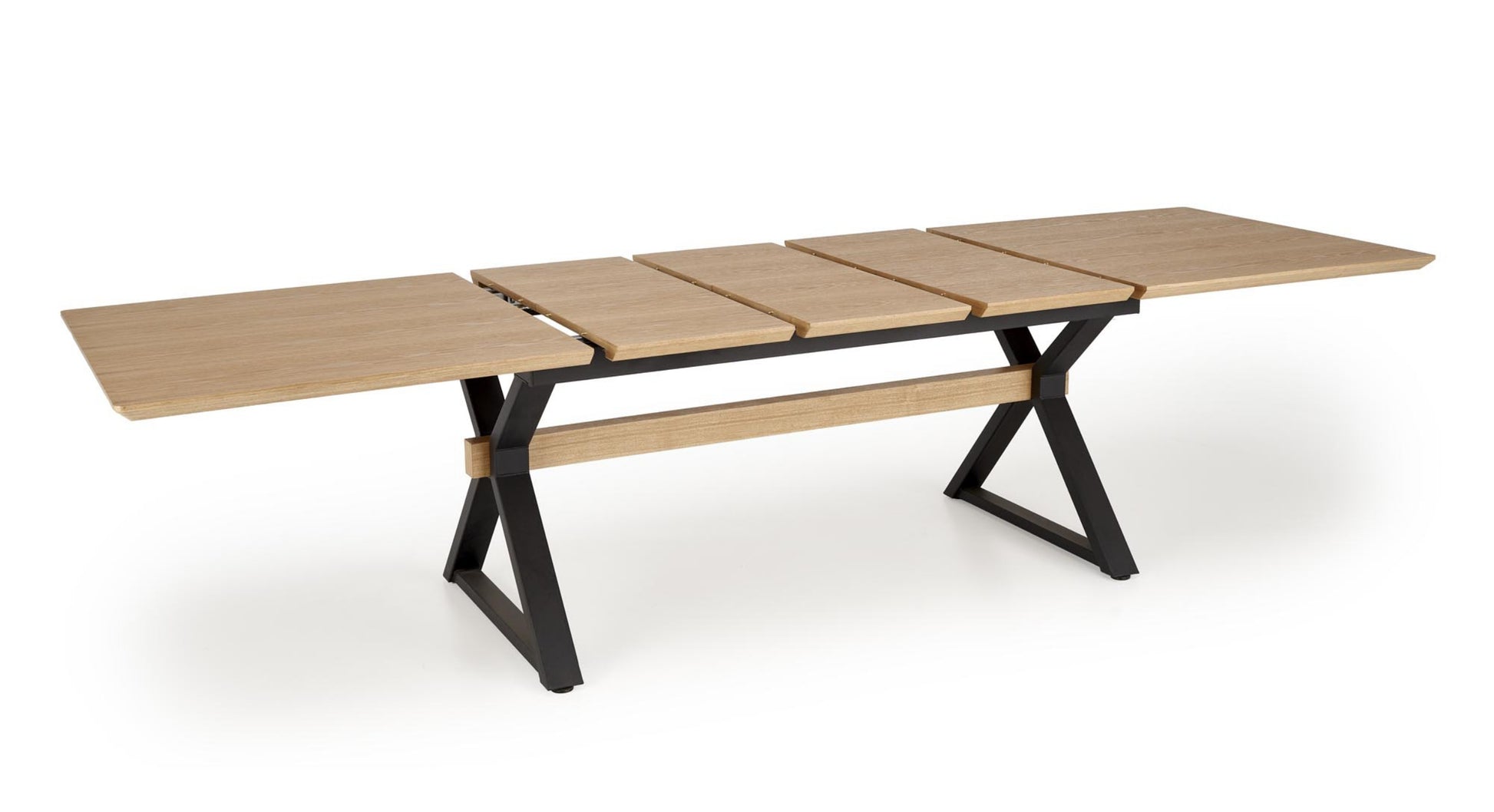 Stół rozkładany Rigally 180-300x100 cm dąb naturalny - materiał metal, materiał płyta meblowa