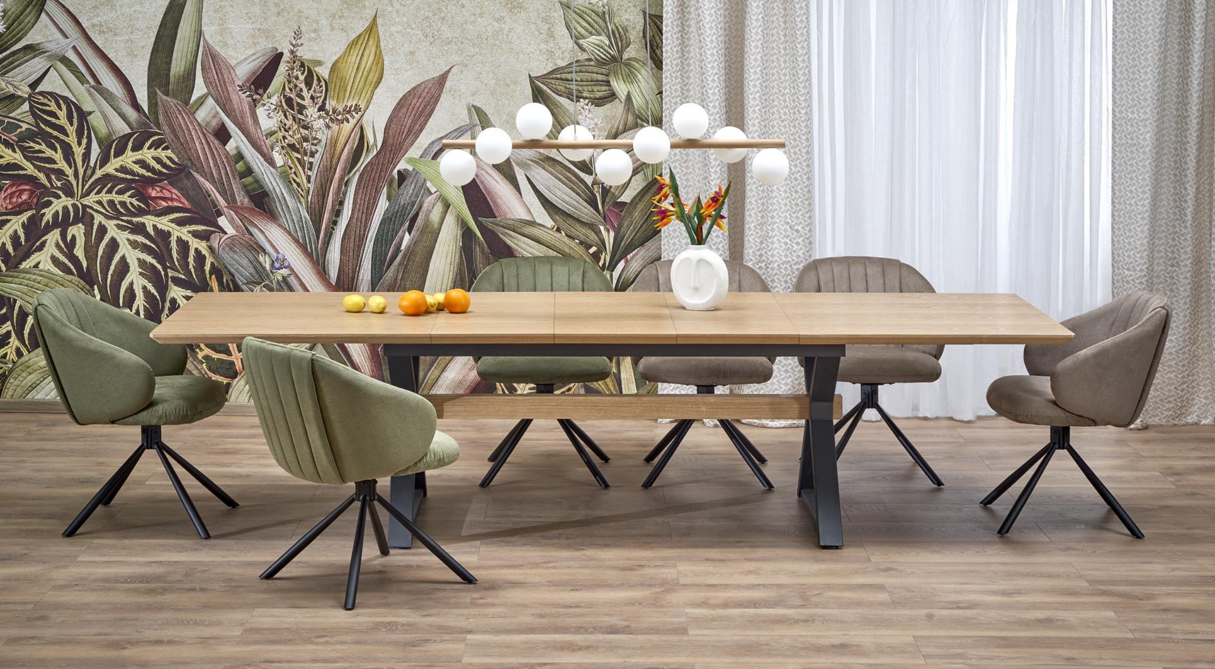 Stół rozkładany Rigally 180-300x100 cm dąb naturalny - kształt prostokątny