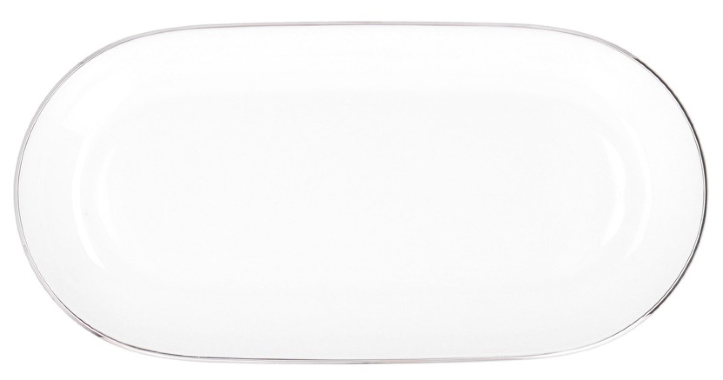 Serwis obiadowy porcelanowy dla 12 os. City biało-srebrne