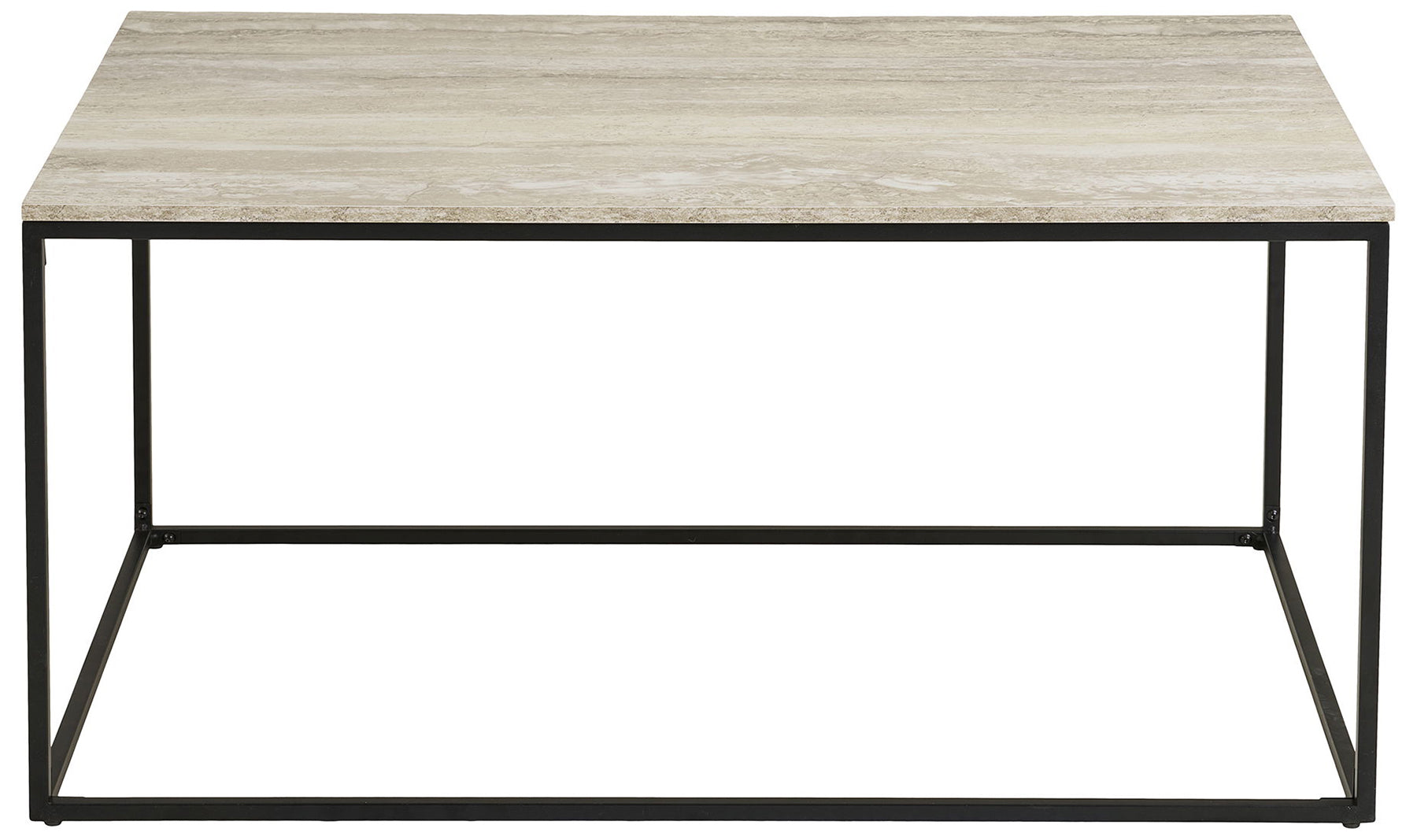 Stolik kawowy Krapina 90x60 cm trawertyn - materiał metal