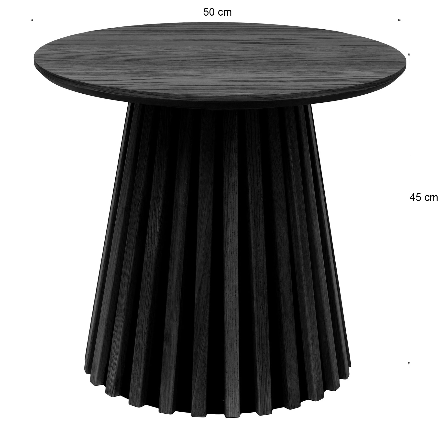Stolik Nenters boczny okrągły 50 cm dąb naturalny - materiał płyta fornirowana