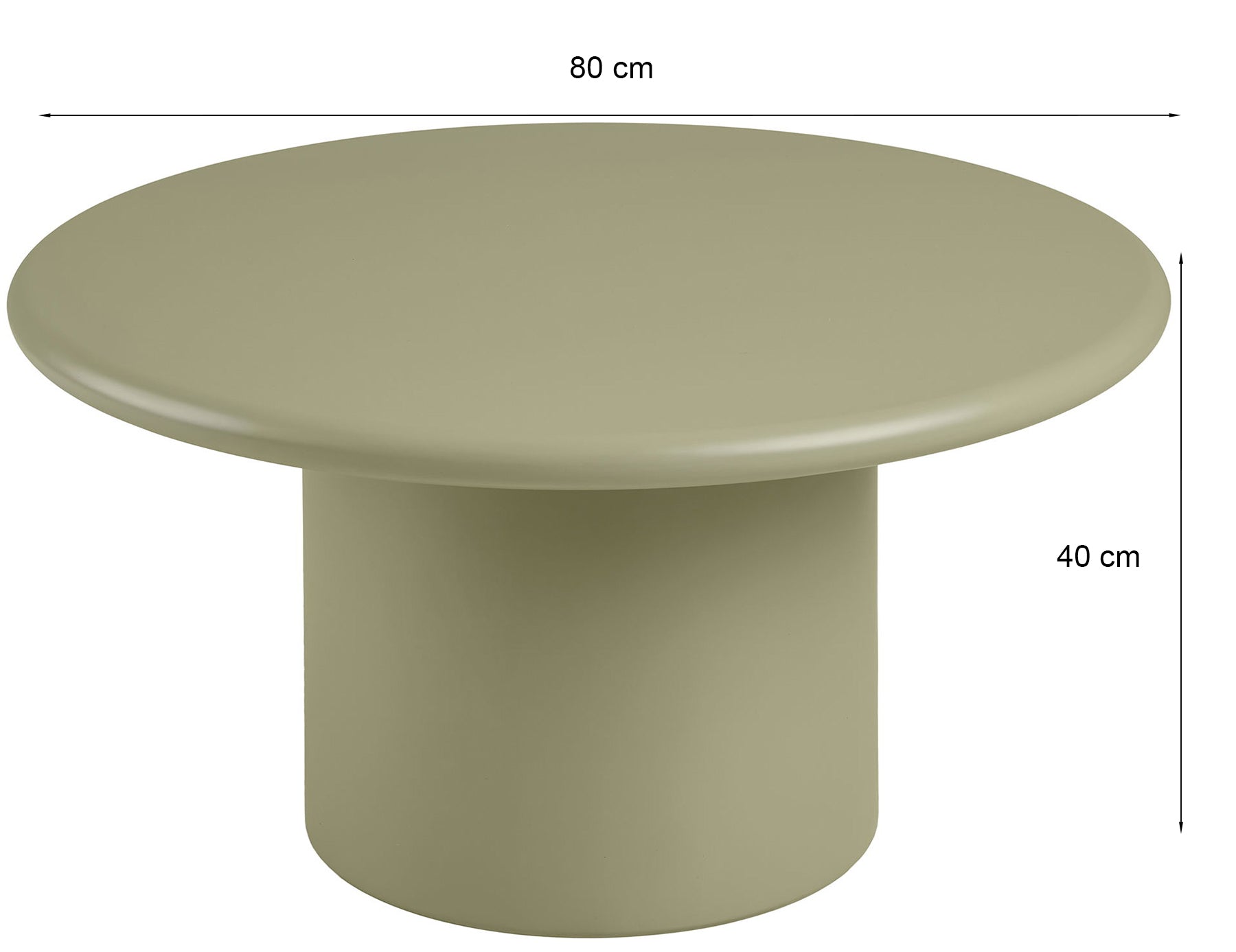Stolik kawowy Nagano okrągły 80 cm zielony mat