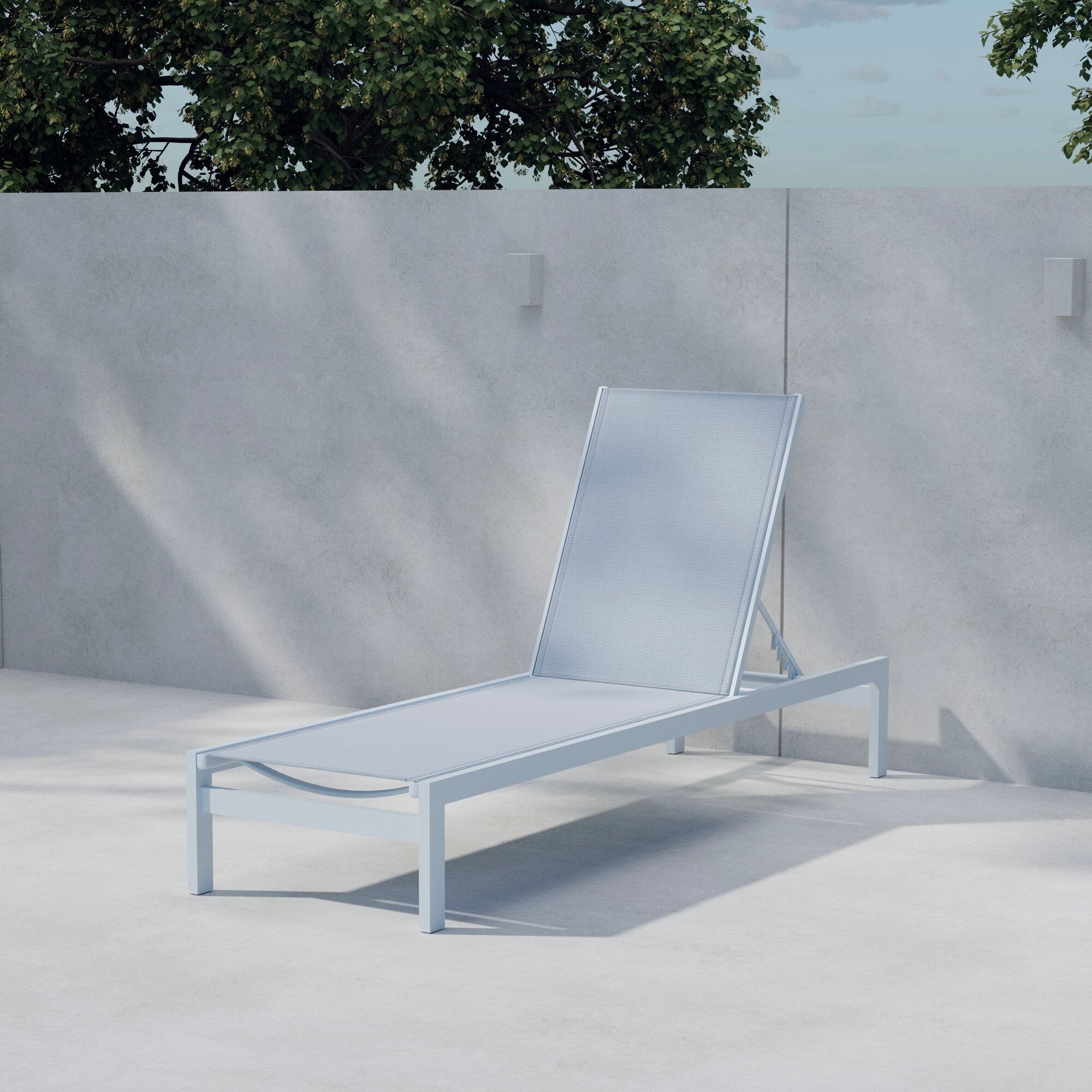 Leżak ogrodowy z regulowanym oparciem Costere jasnoniebieski