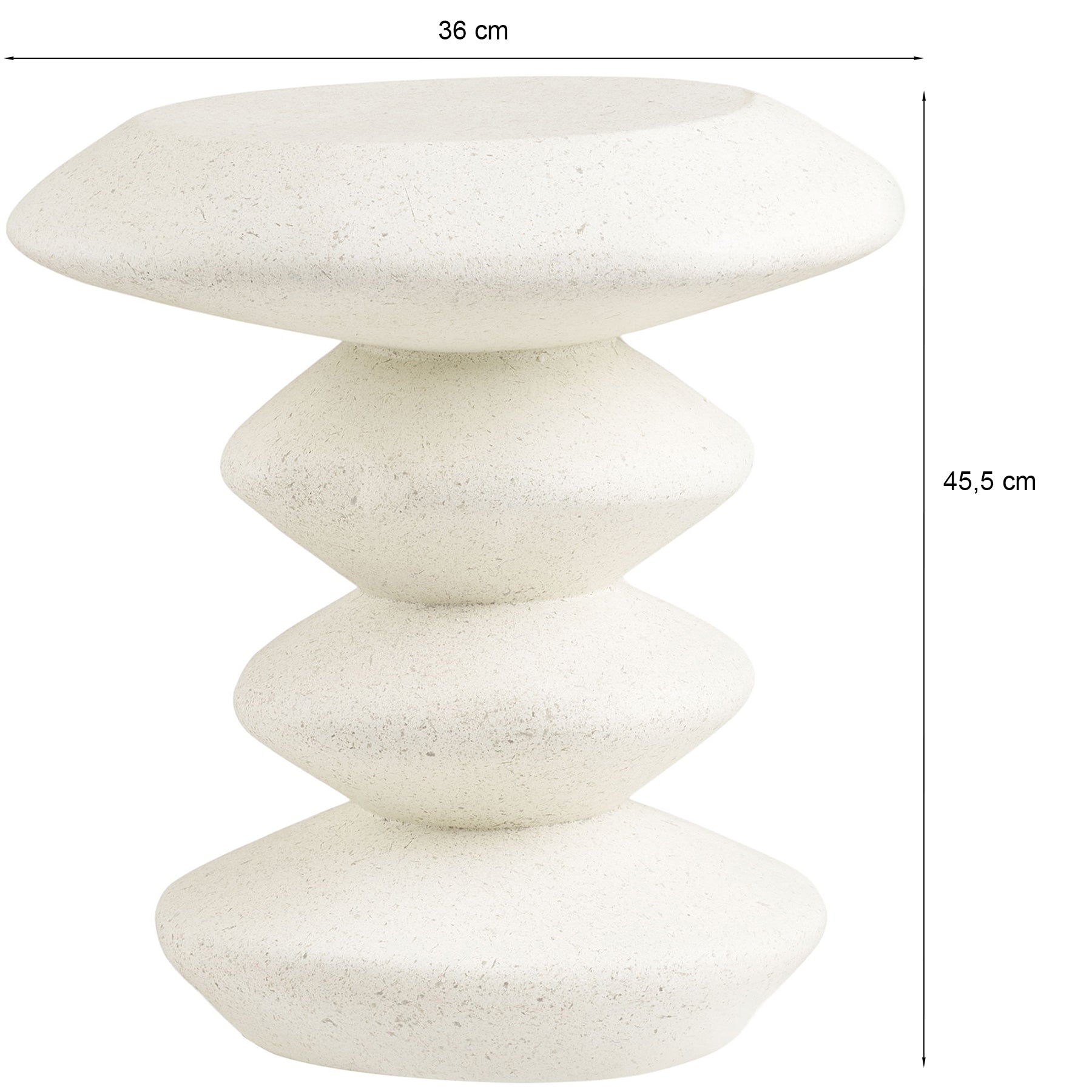 Stolik boczny Blackburn okrągły 36 cm biały - wysokość 45,5 cm