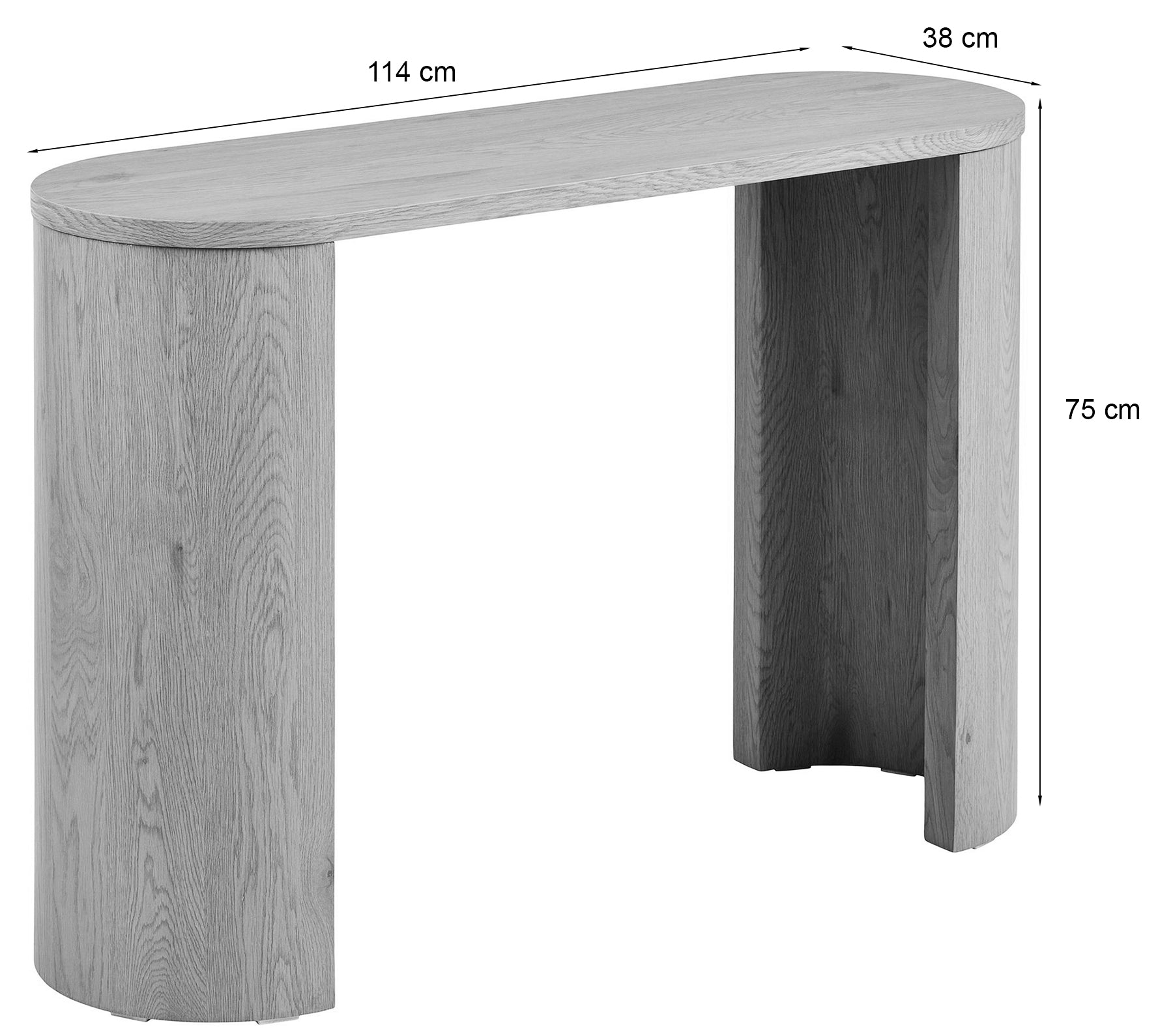 Konsola Bibione 114 cm ciemnobrązowa