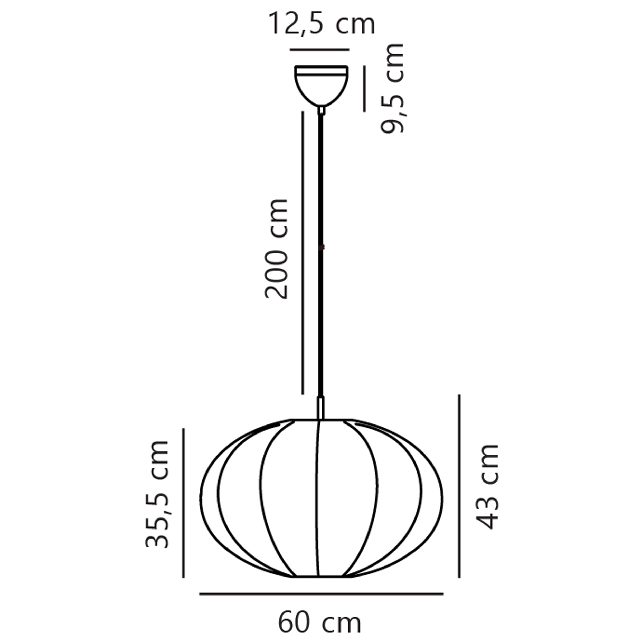 Lampa wisząca Aeron 60 cm biała