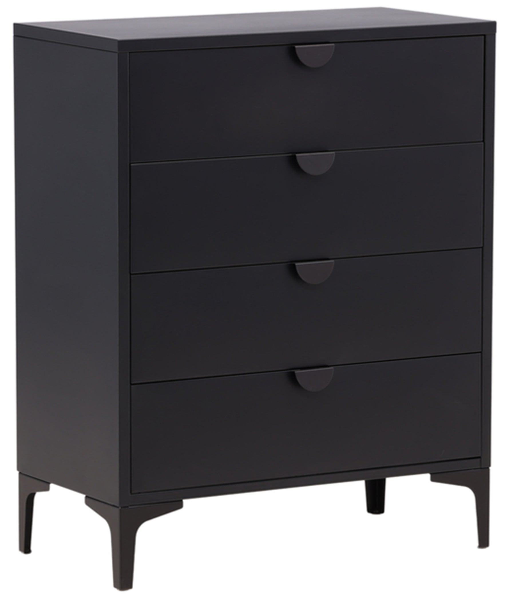 Komoda Piring z czterema szufladami 78 cm czarna metalowa