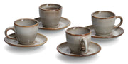 Zestaw 4 filiżanek do espresso Fazzers brązowo-szare