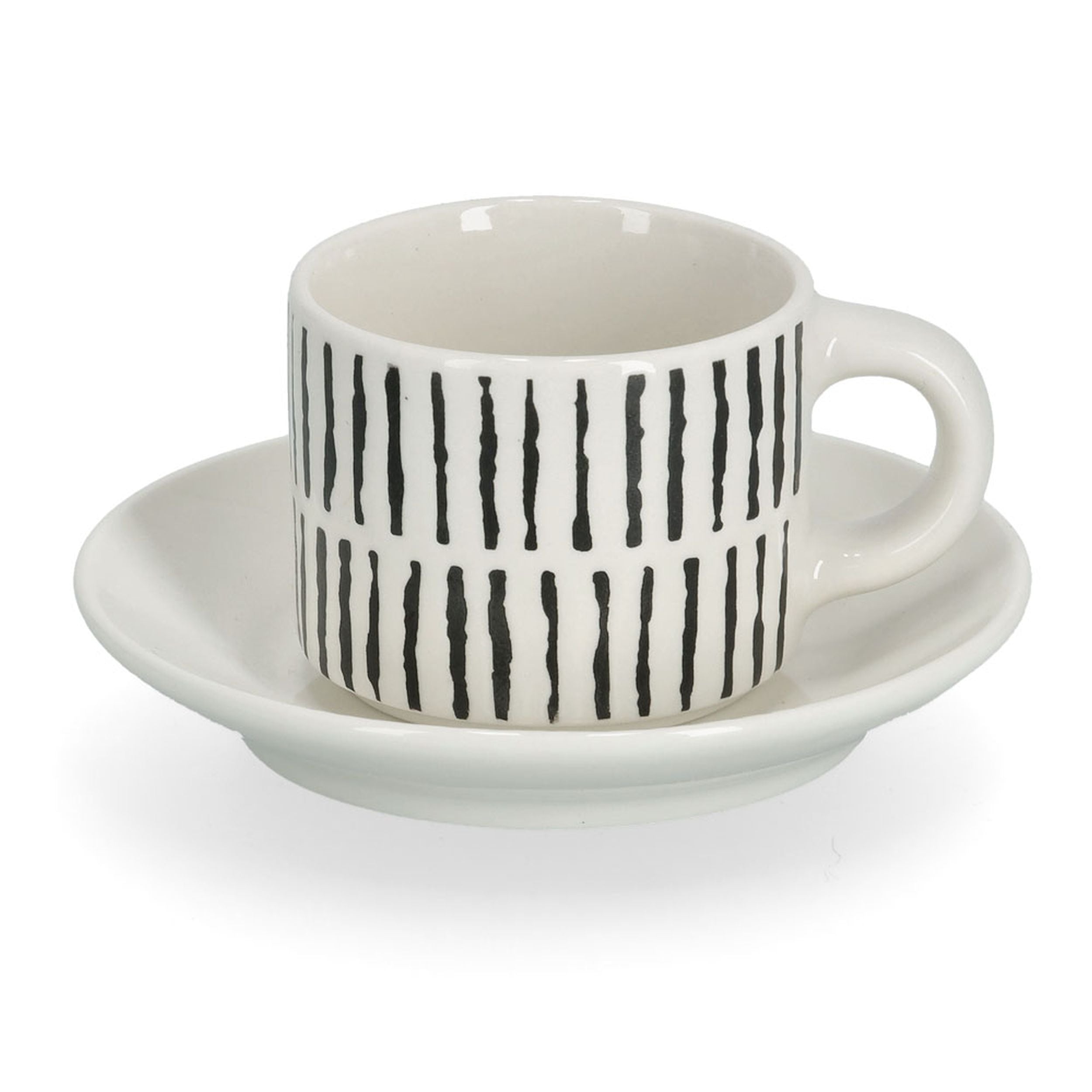 Zestaw 4 filiżanek do espresso Undablo biało-czarne