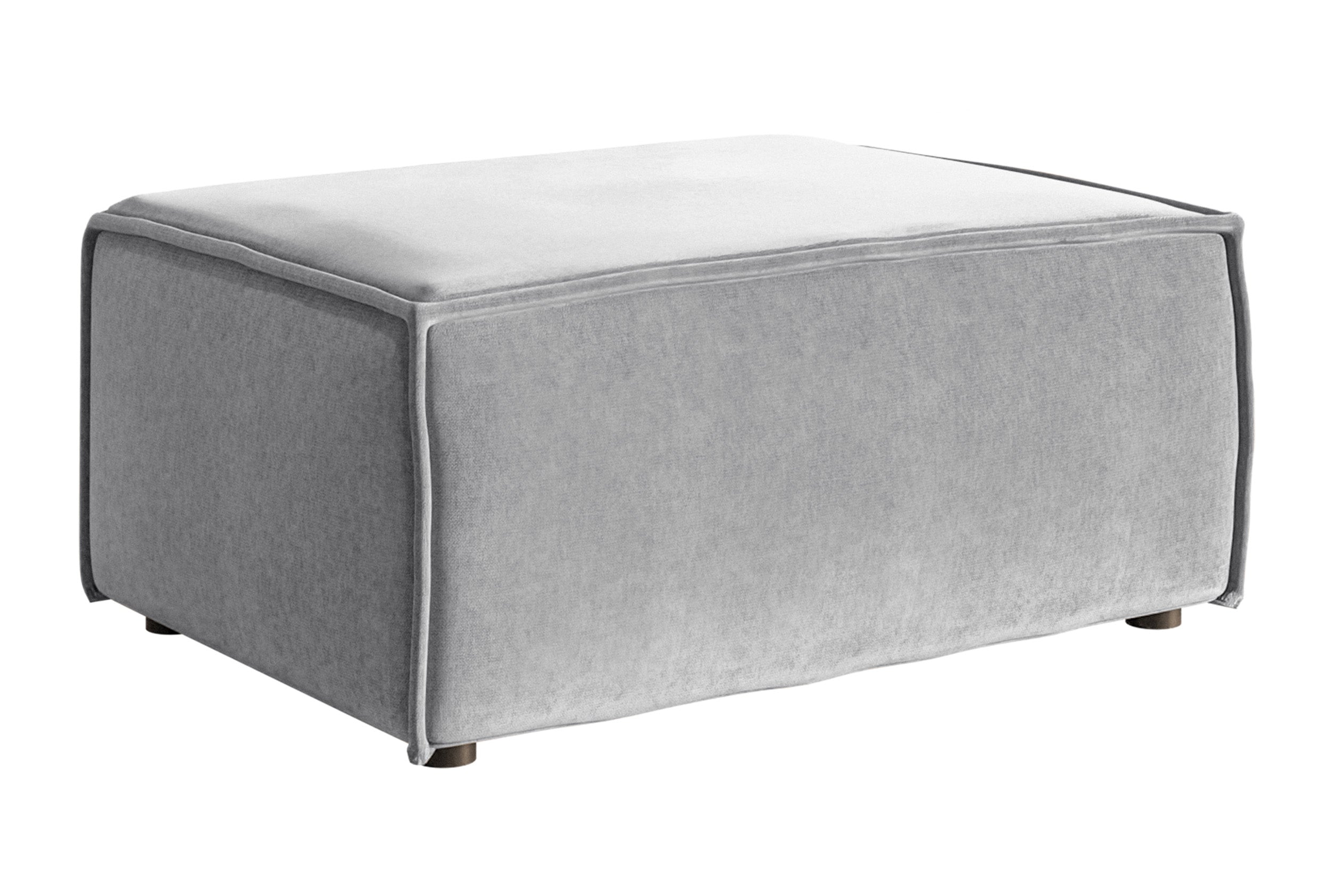 Pufa Copertino 65x90 cm jasnoszara welur hydrofobowy
