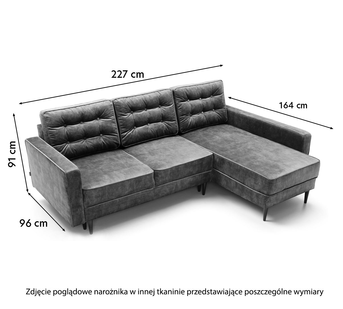 Narożnik Juttic - głębokość 164 cm