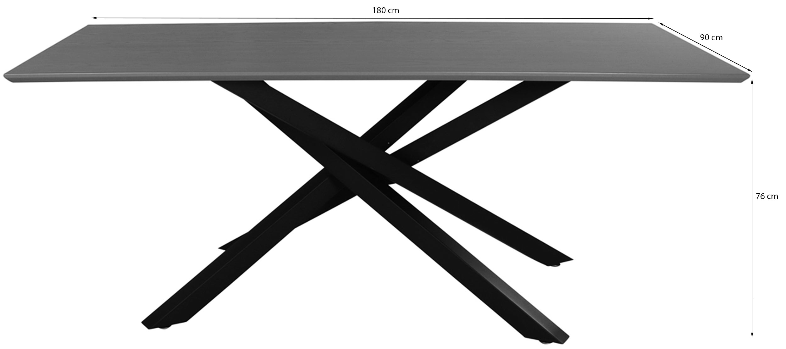 Stół do jadalni Tanize 90 x 180 cm dąb czarny - stal malowana proszkowo