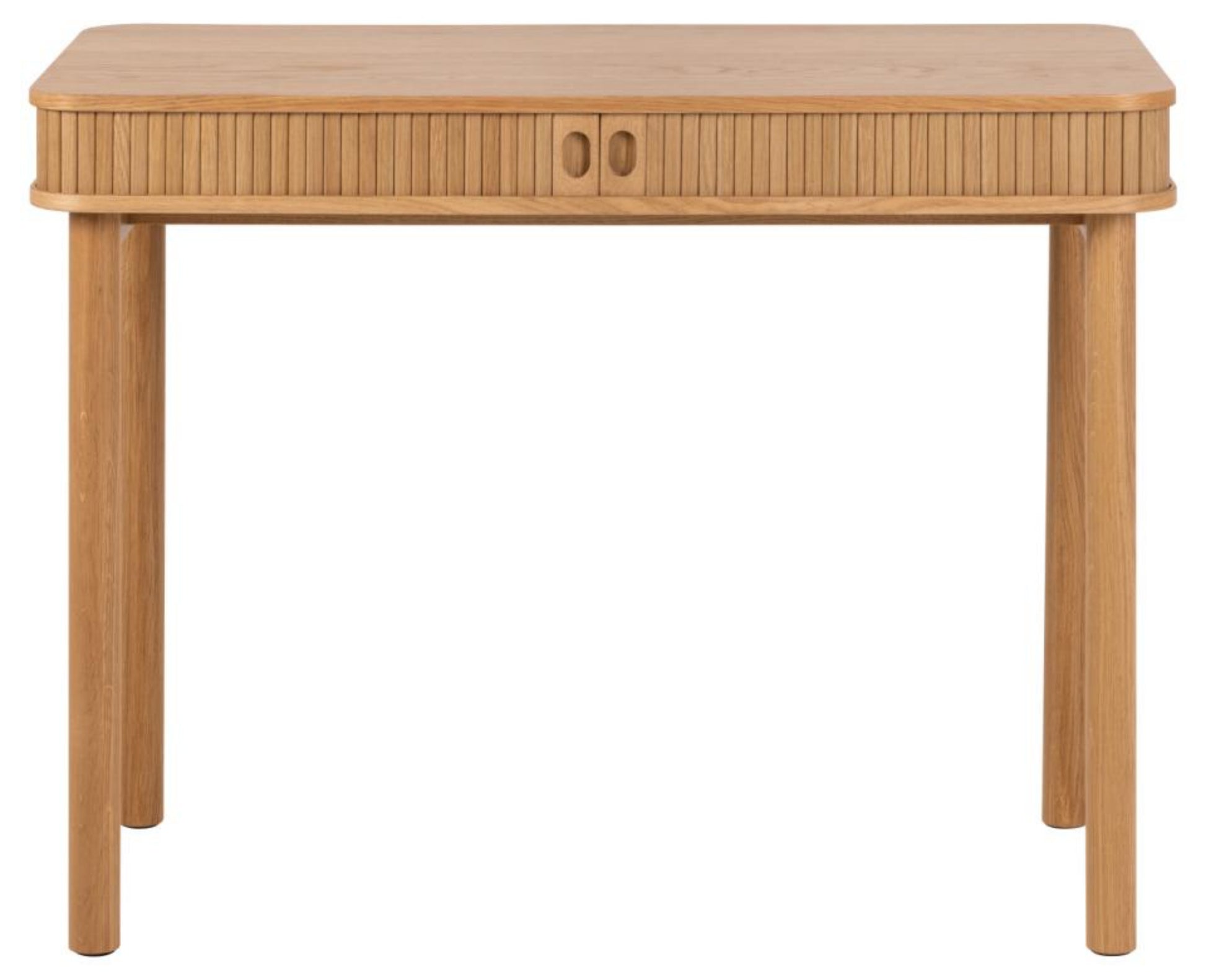 Biurko drewniane Wilent 100x50 cm dąb lamele - materiał płyta fornirowana, materiał płyta meblowa