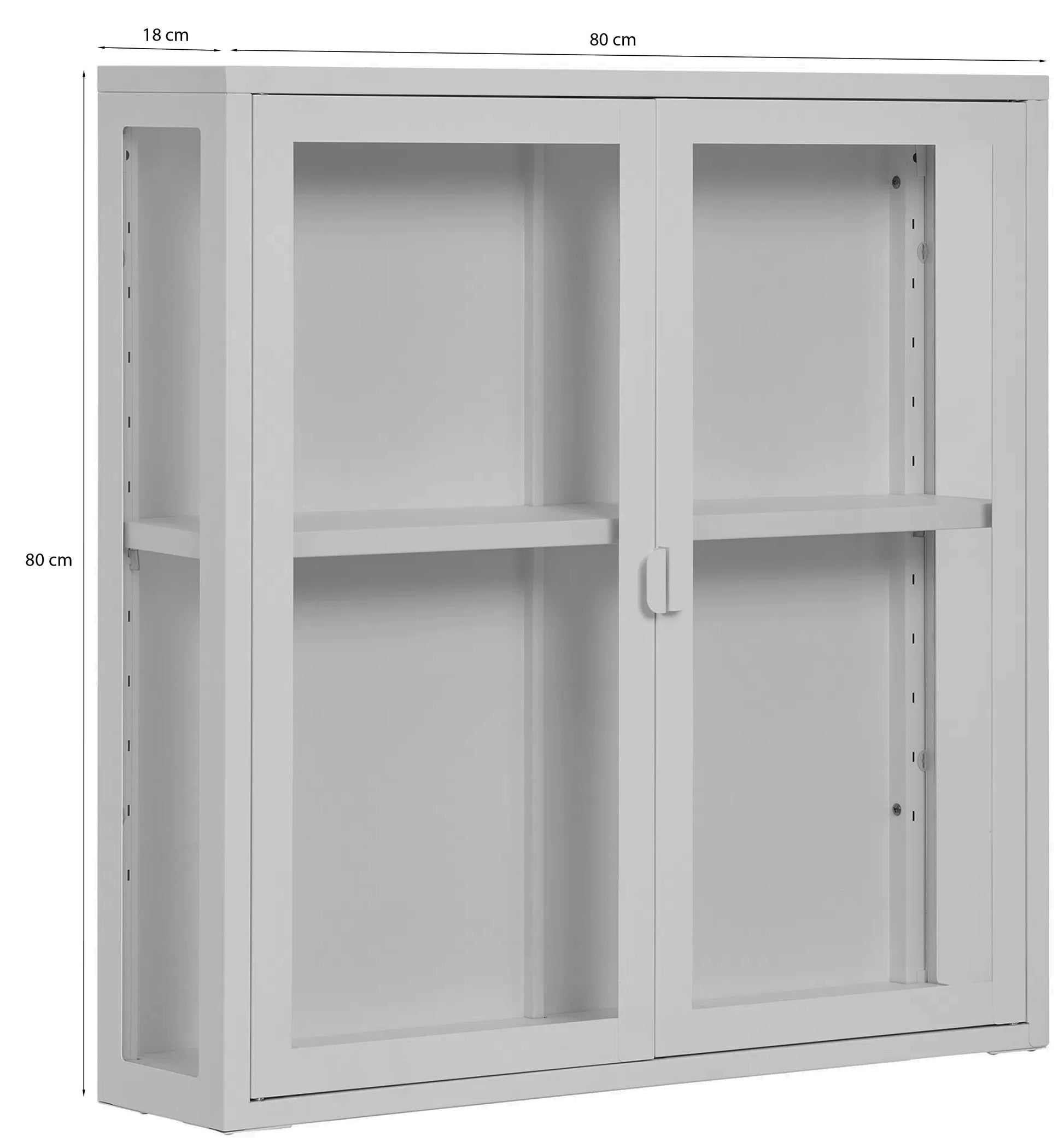 Witryna wisząca Centho 80 cm biała - materiał szkło