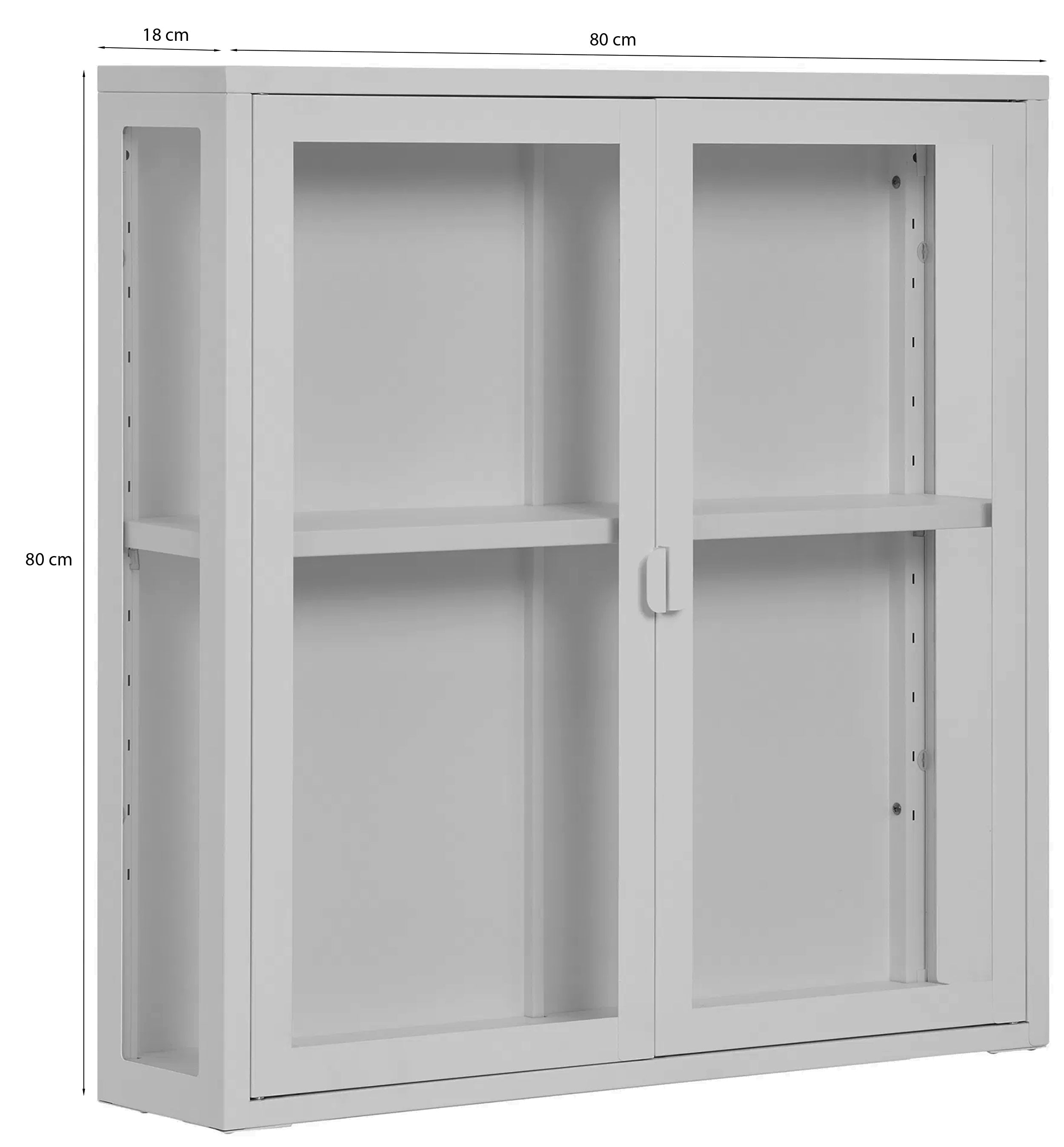 Witryna wisząca Centho 80 cm biała - materiał szkło