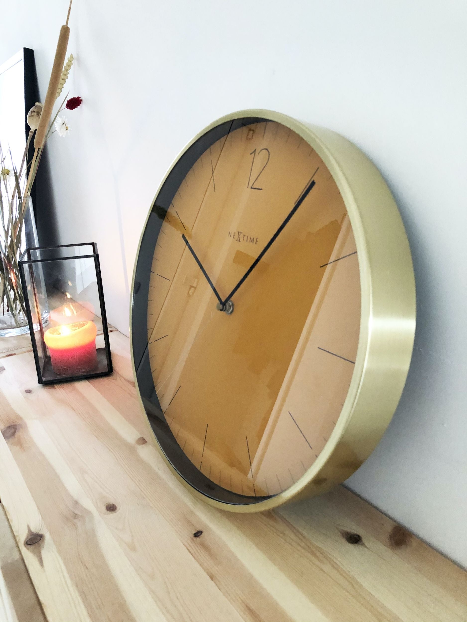 Zegar ścienny Essential 34 cm pomarańczowo-złoty