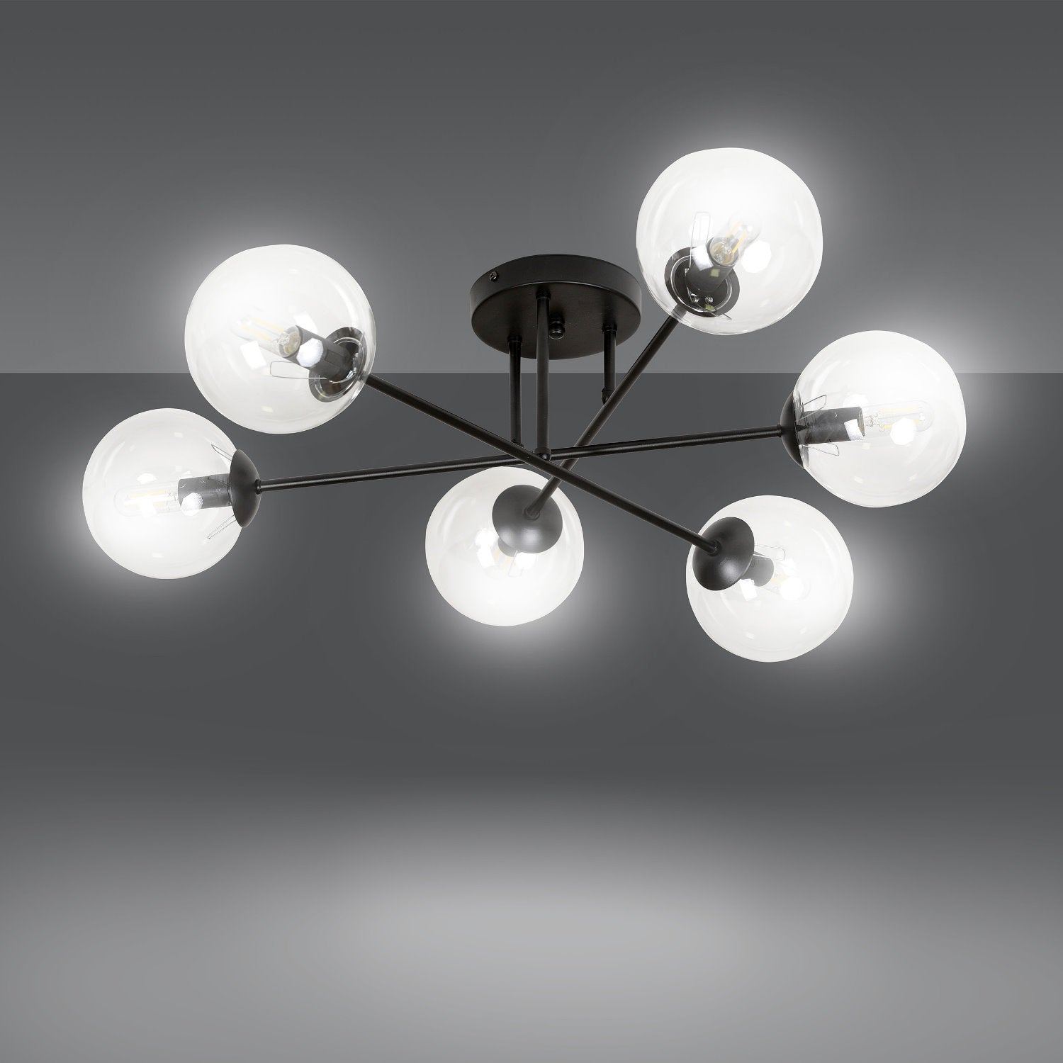 Lampa sufitowa Minturno transparentna x6