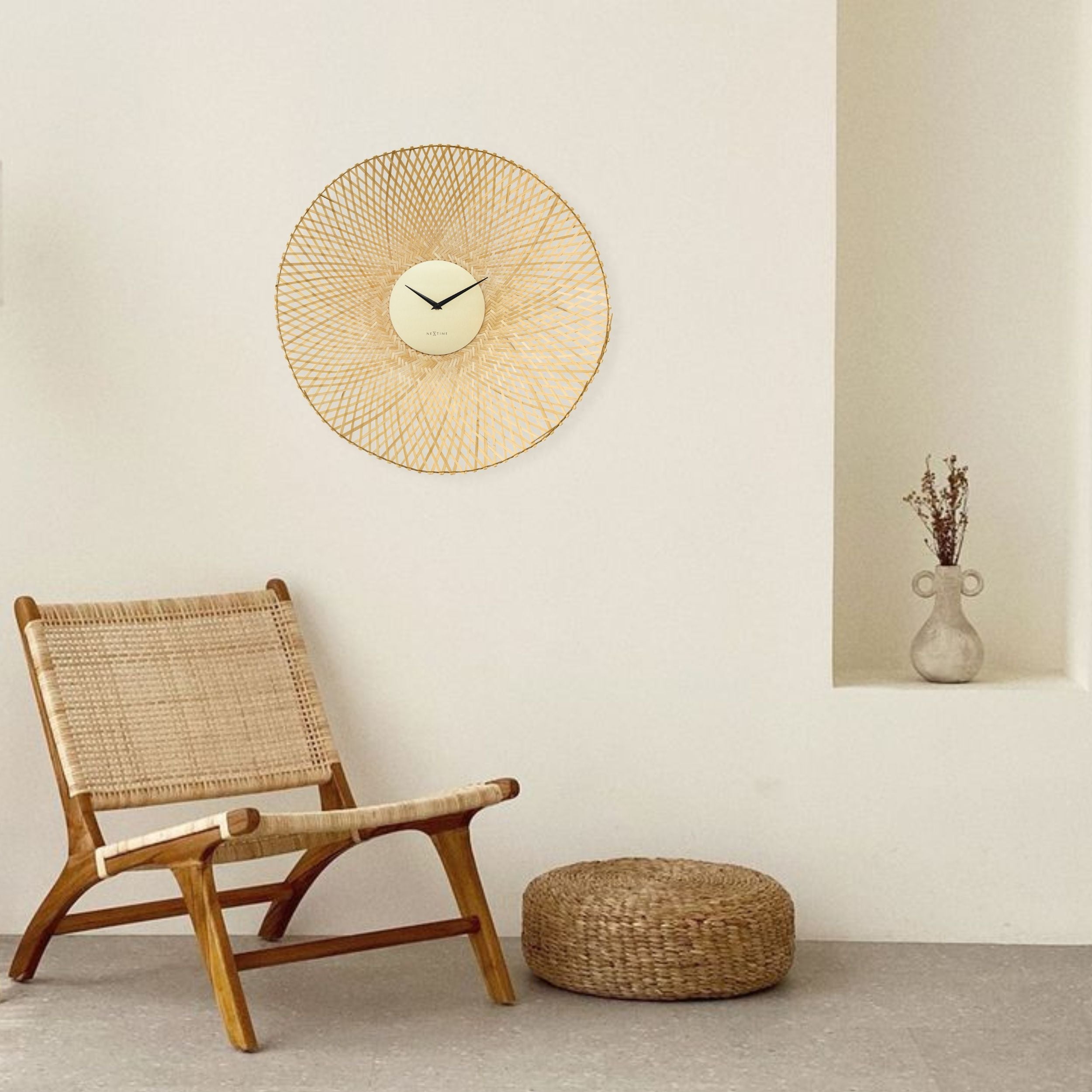 Zegar ścienny Bamboo 60 cm jasnobrązowy