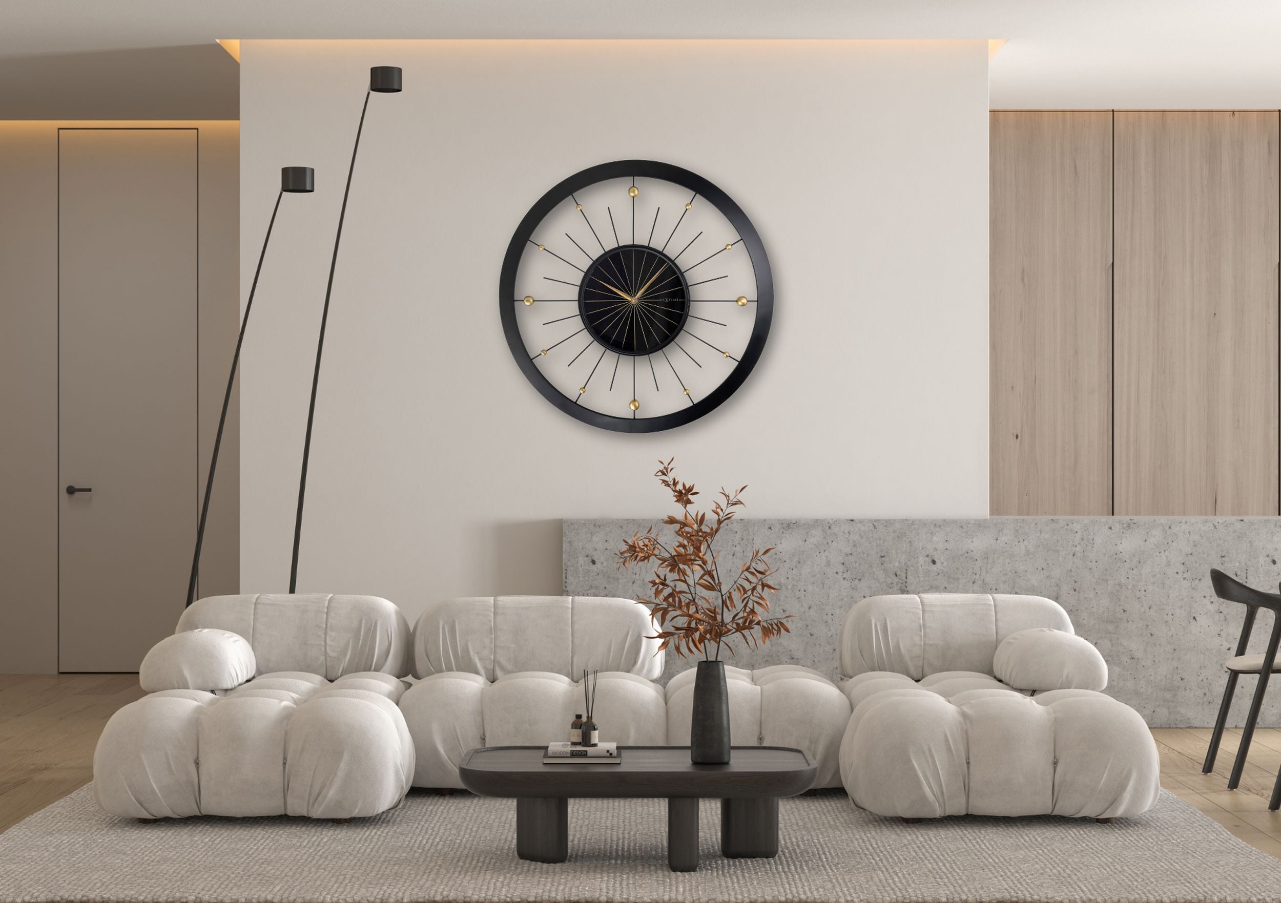 Zegar ścienny Orbit 90 cm czarno-złoty