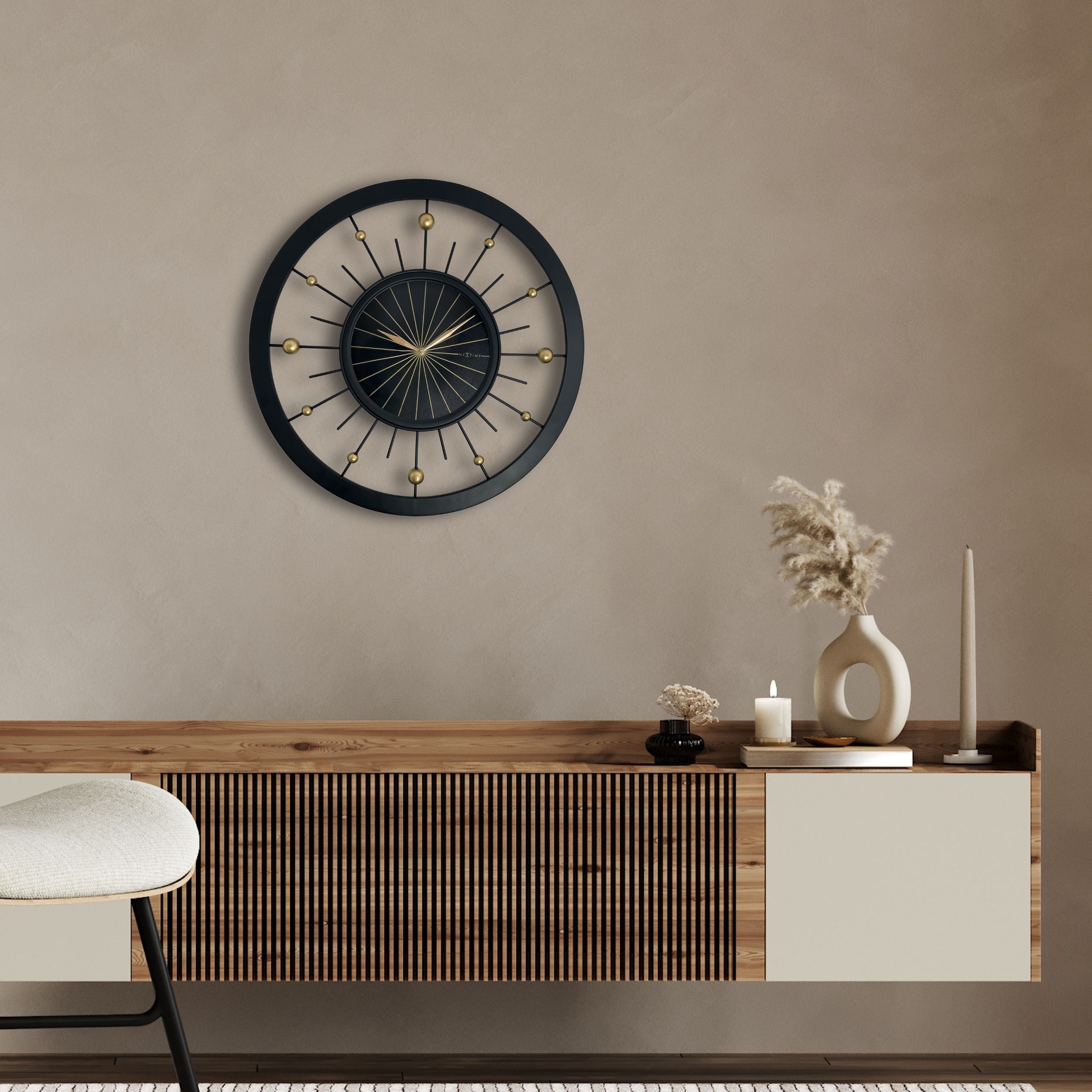 Zegar ścienny Orbit 60 cm czarno-złoty